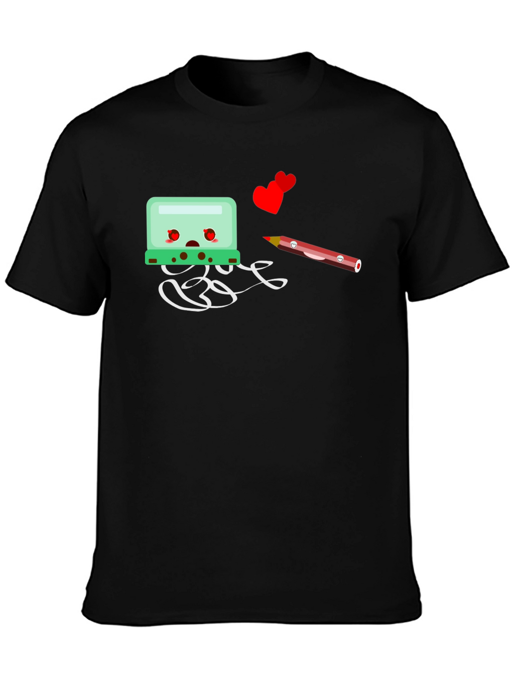 Cartoon-Themed Black Graphic Tee