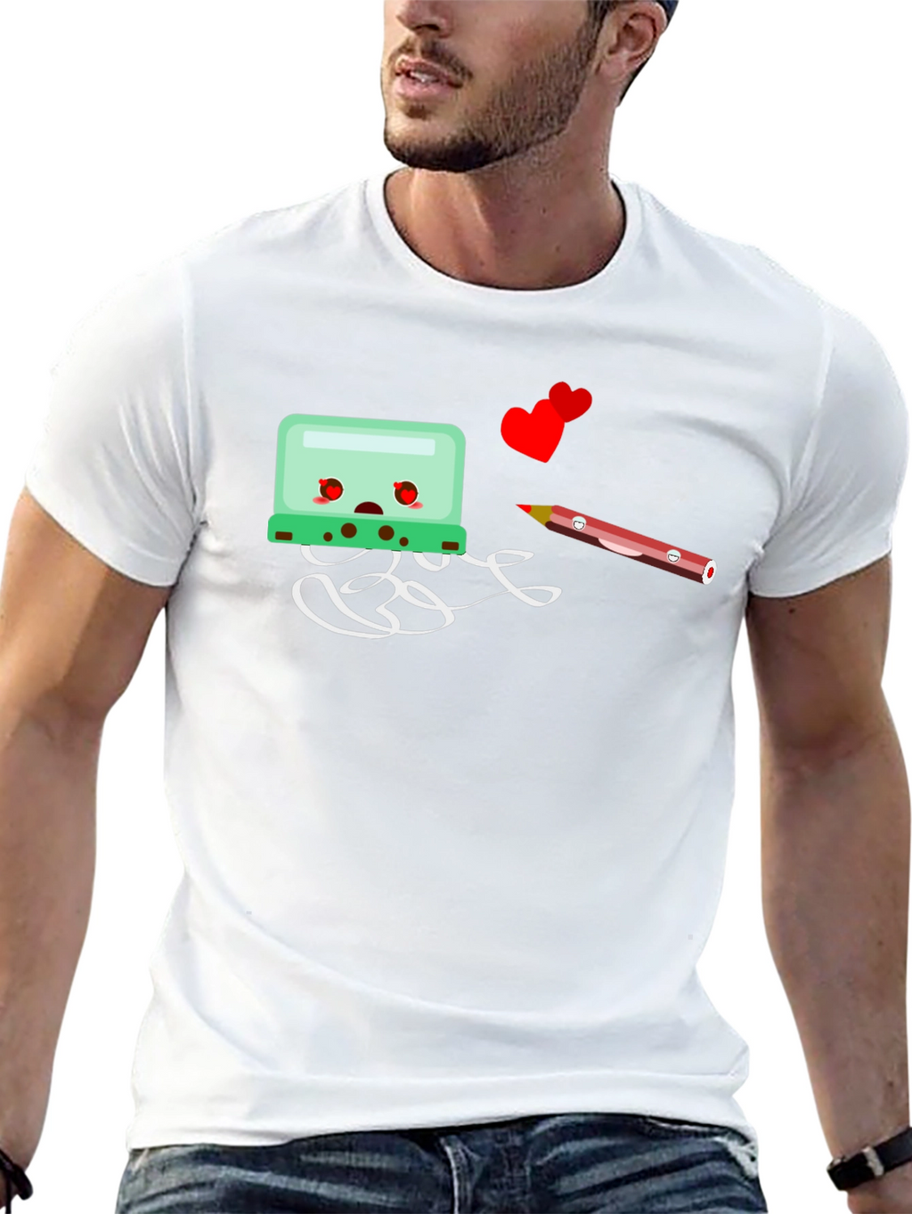 Cartoon-Themed Black Graphic Tee