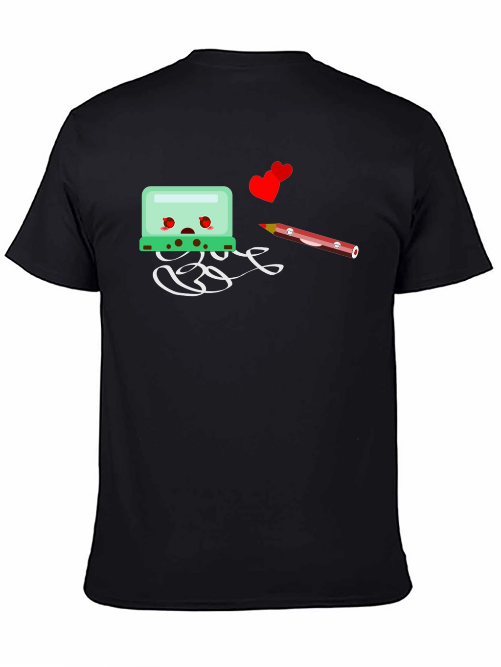 Cartoon-Themed Black Graphic Tee