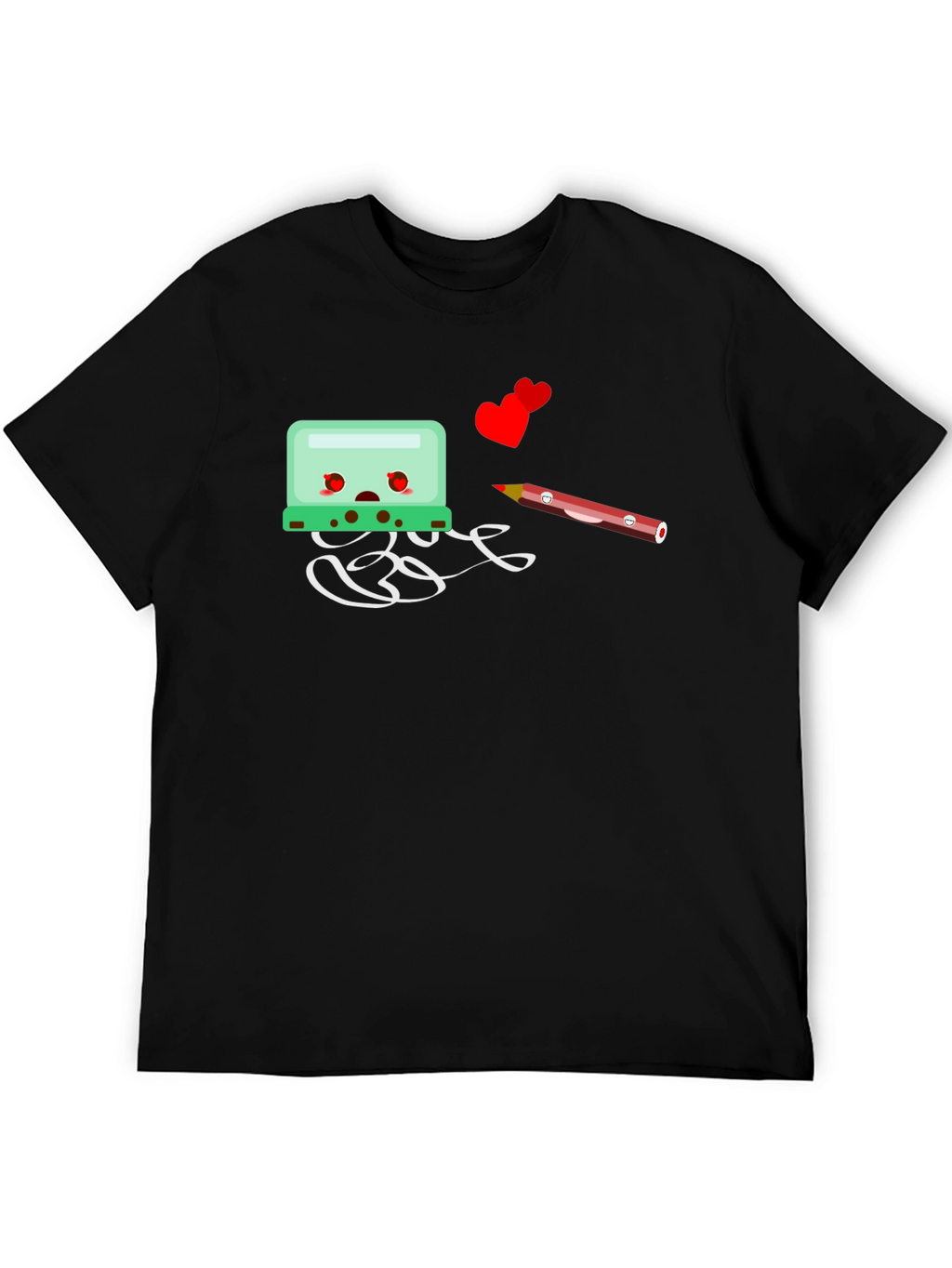 Cartoon-Themed Black Graphic Tee