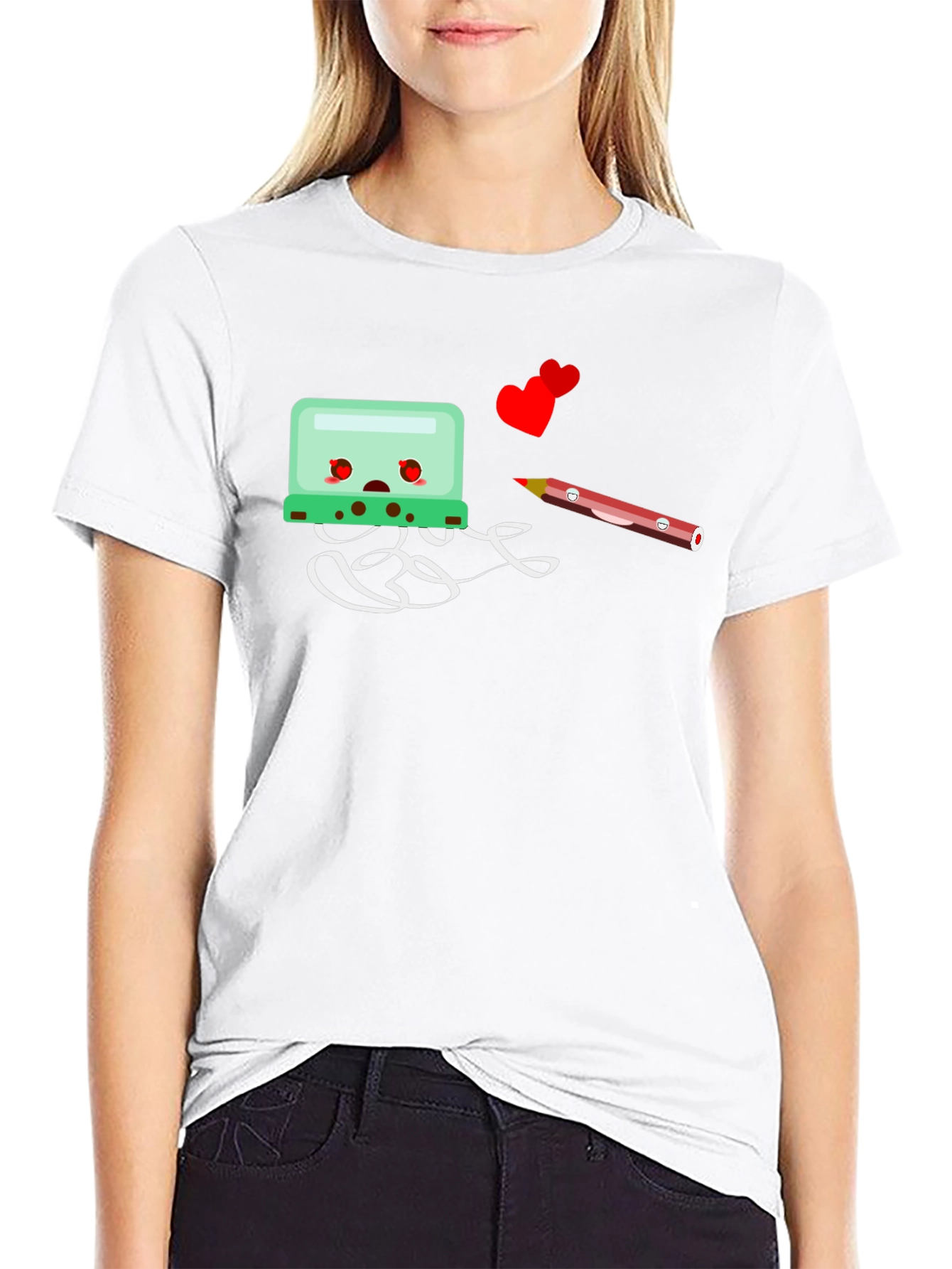 Cartoon-Themed Black Graphic Tee