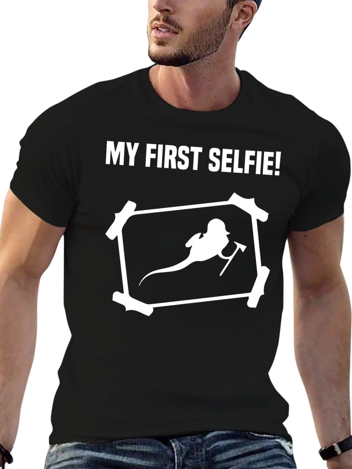 Funny My First Selfie Graphic Tee Shirt
