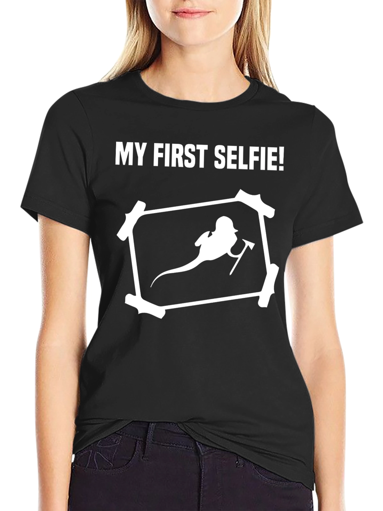 Funny My First Selfie Graphic Tee Shirt