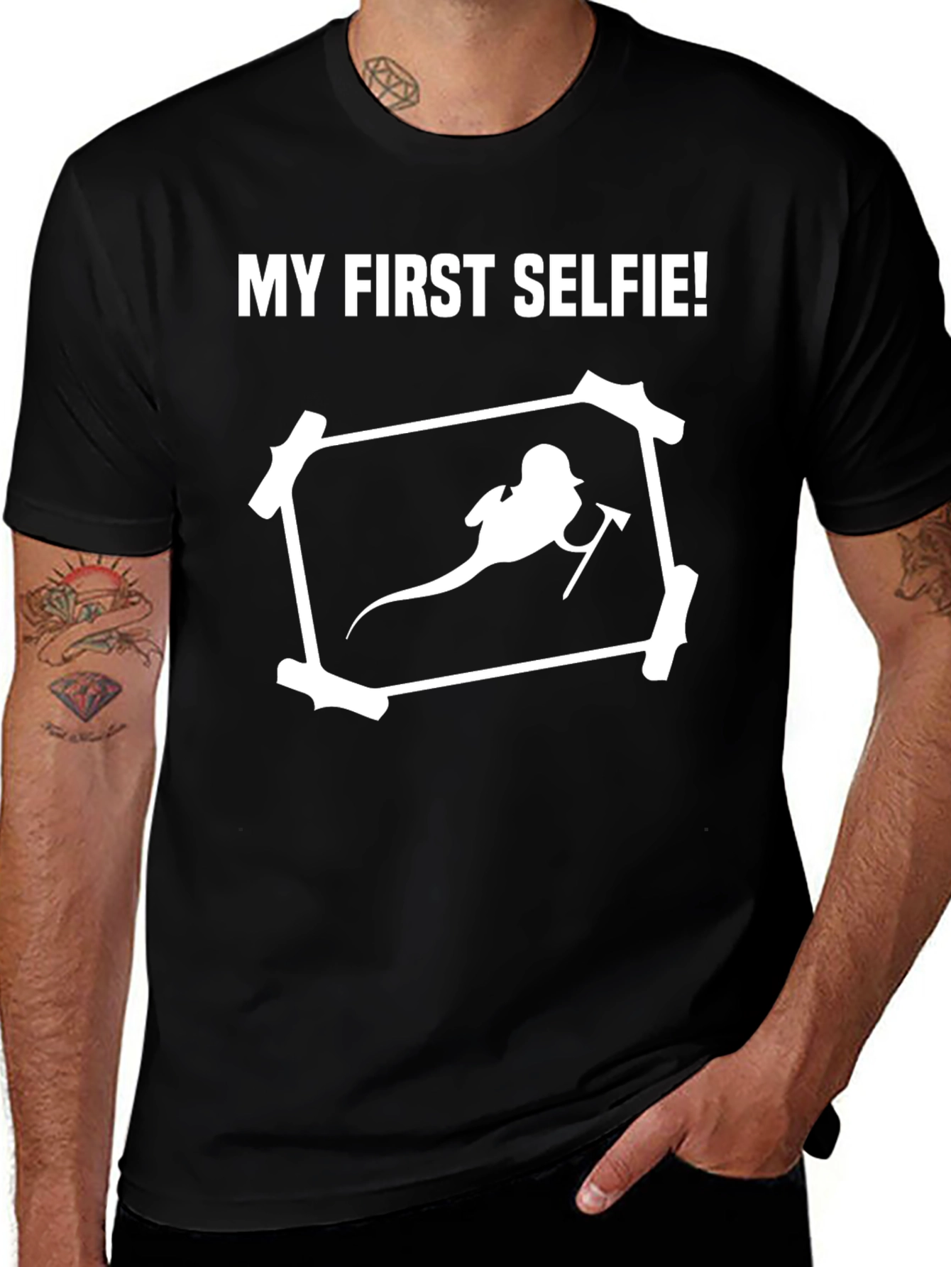 Funny My First Selfie Graphic Tee Shirt