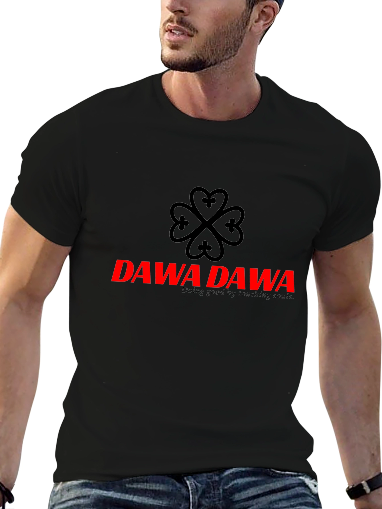 DAWA DAWA Black T-Shirt - Doing Good by Touching Souls