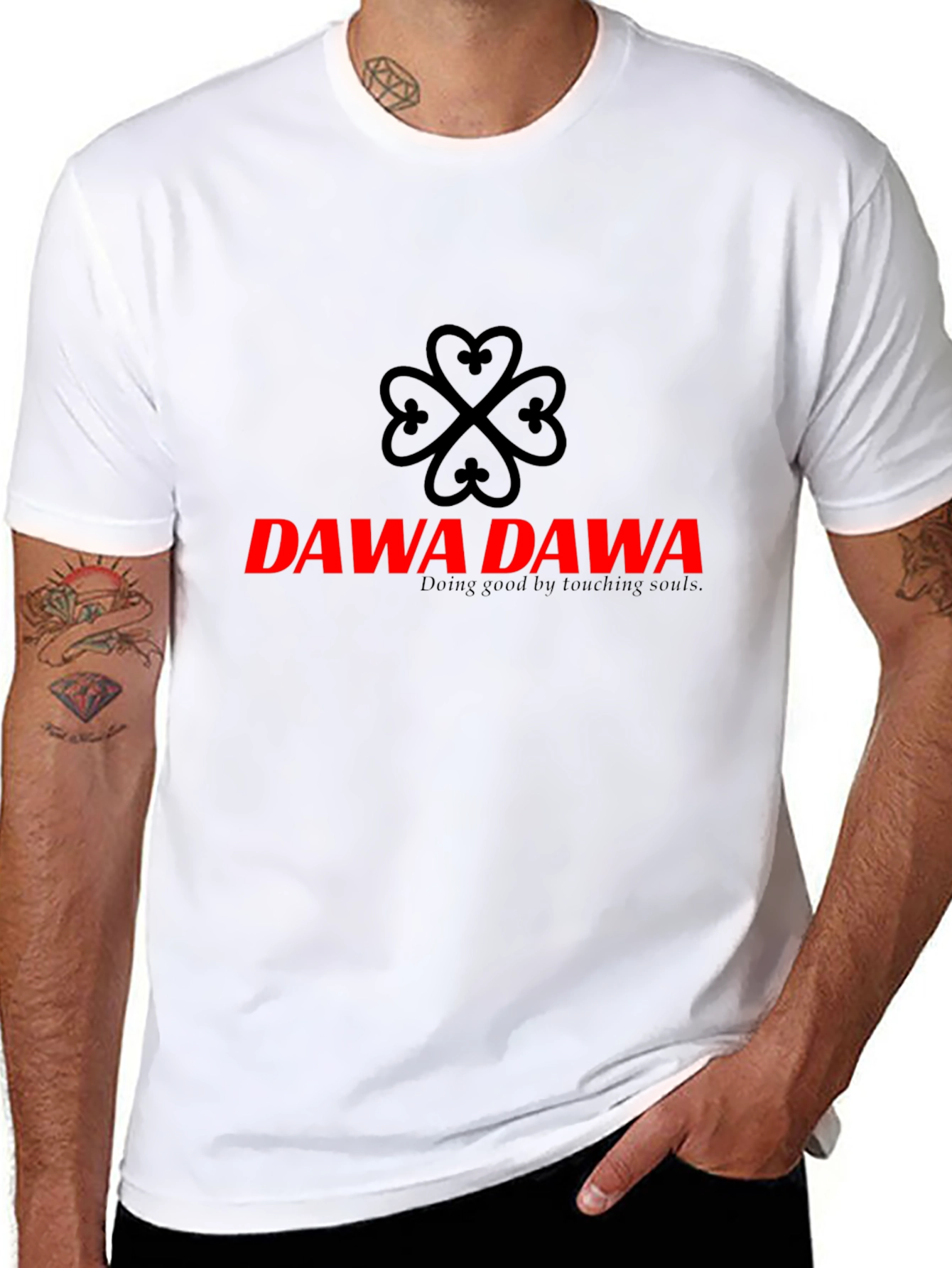 DAWA DAWA Black T-Shirt - Doing Good by Touching Souls