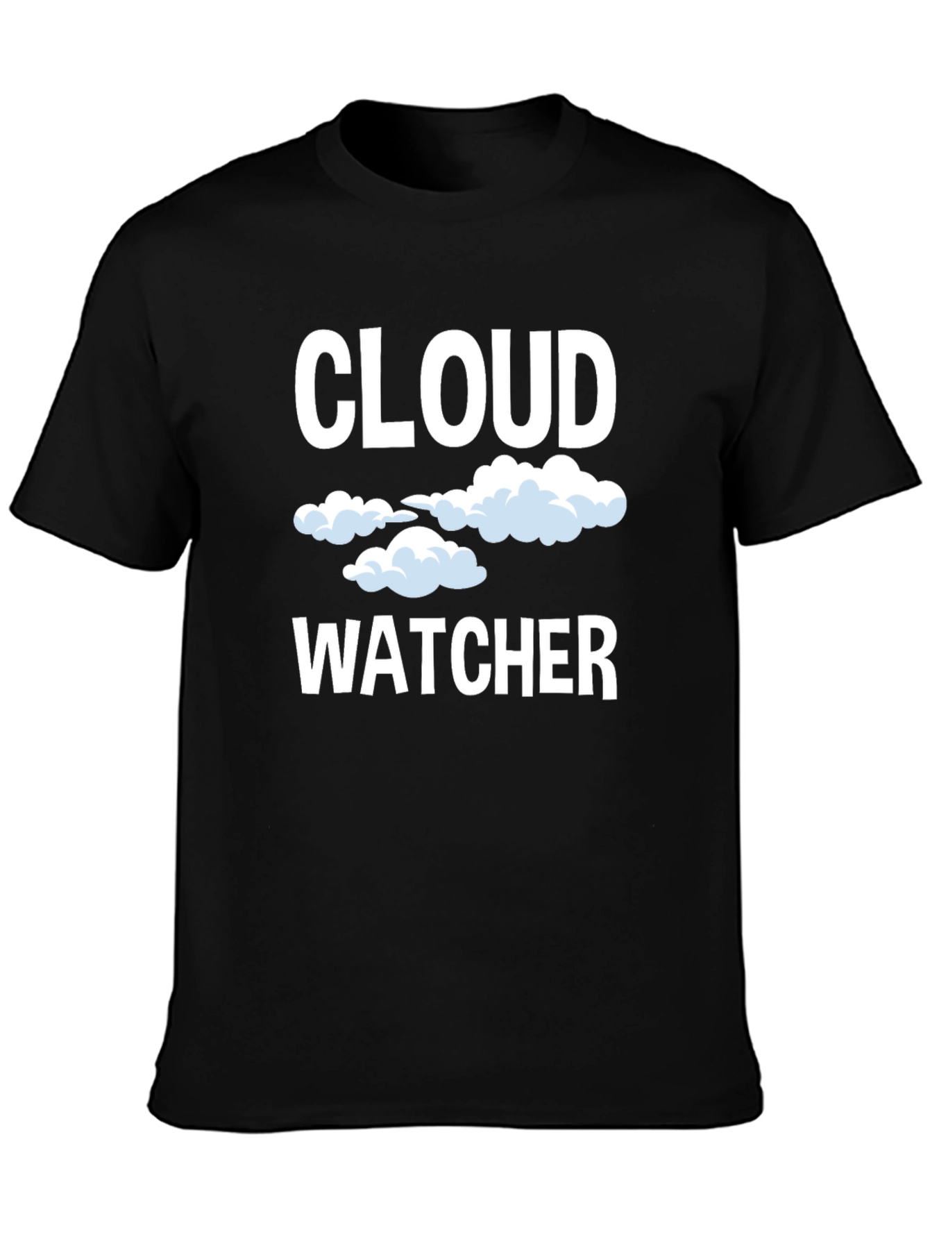 Cloud Watcher Graphic Tee - Black Cotton T-Shirt