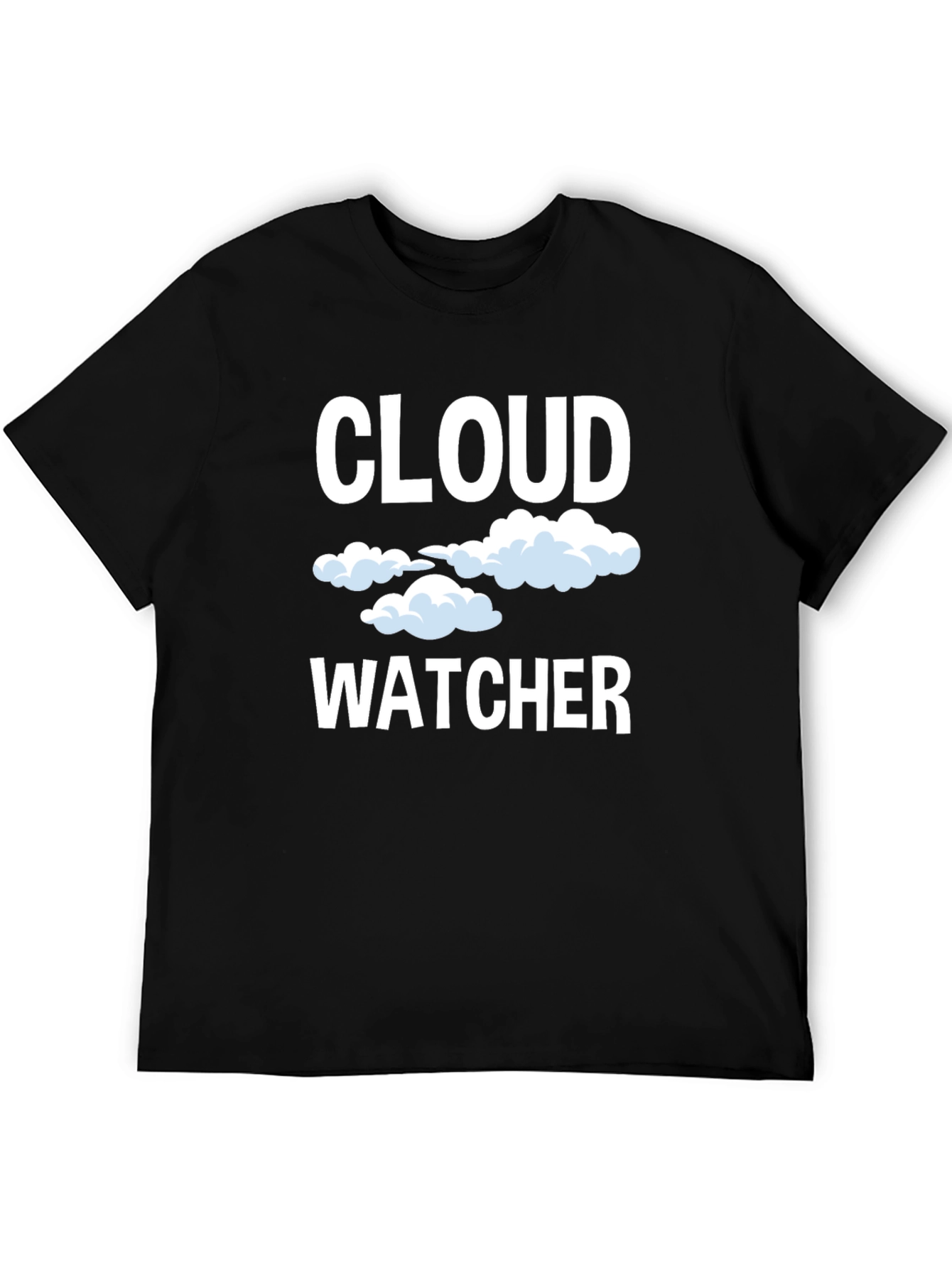 Cloud Watcher Graphic Tee - Black Cotton T-Shirt