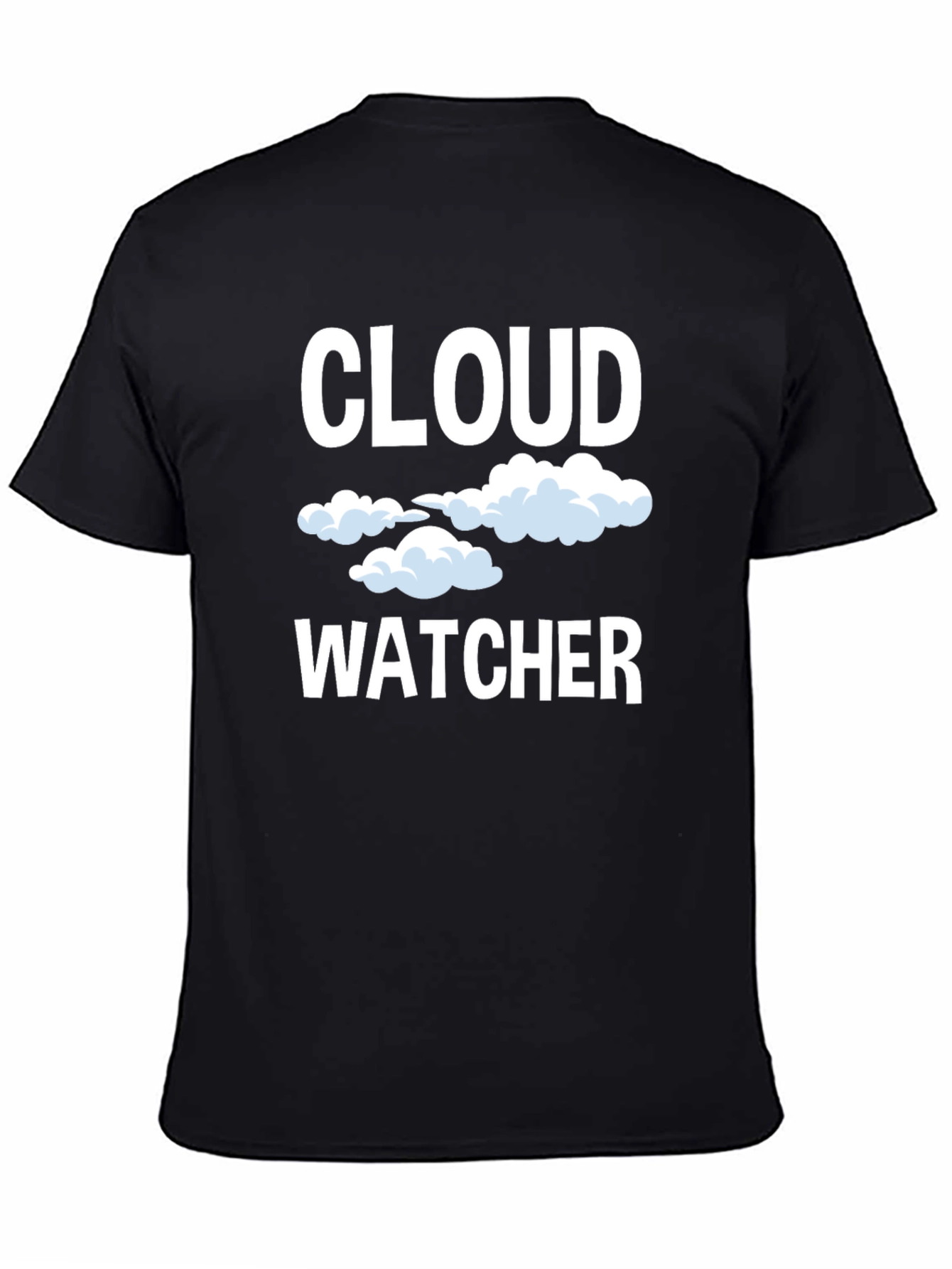 Cloud Watcher Graphic Tee - Black Cotton T-Shirt