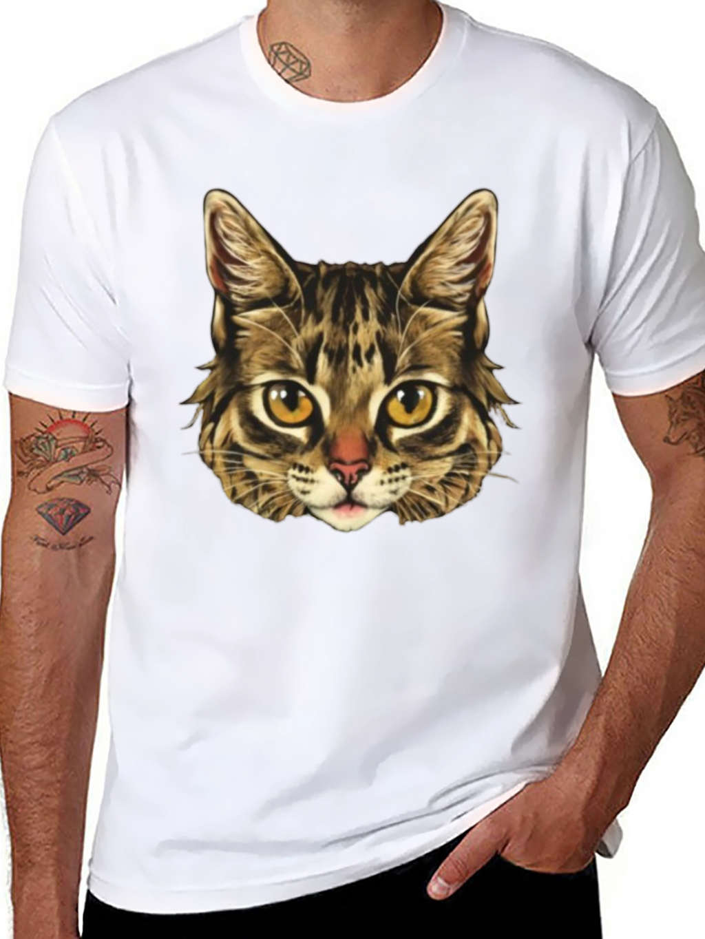 Cool Cat Graphic Print Mens T-Shirt