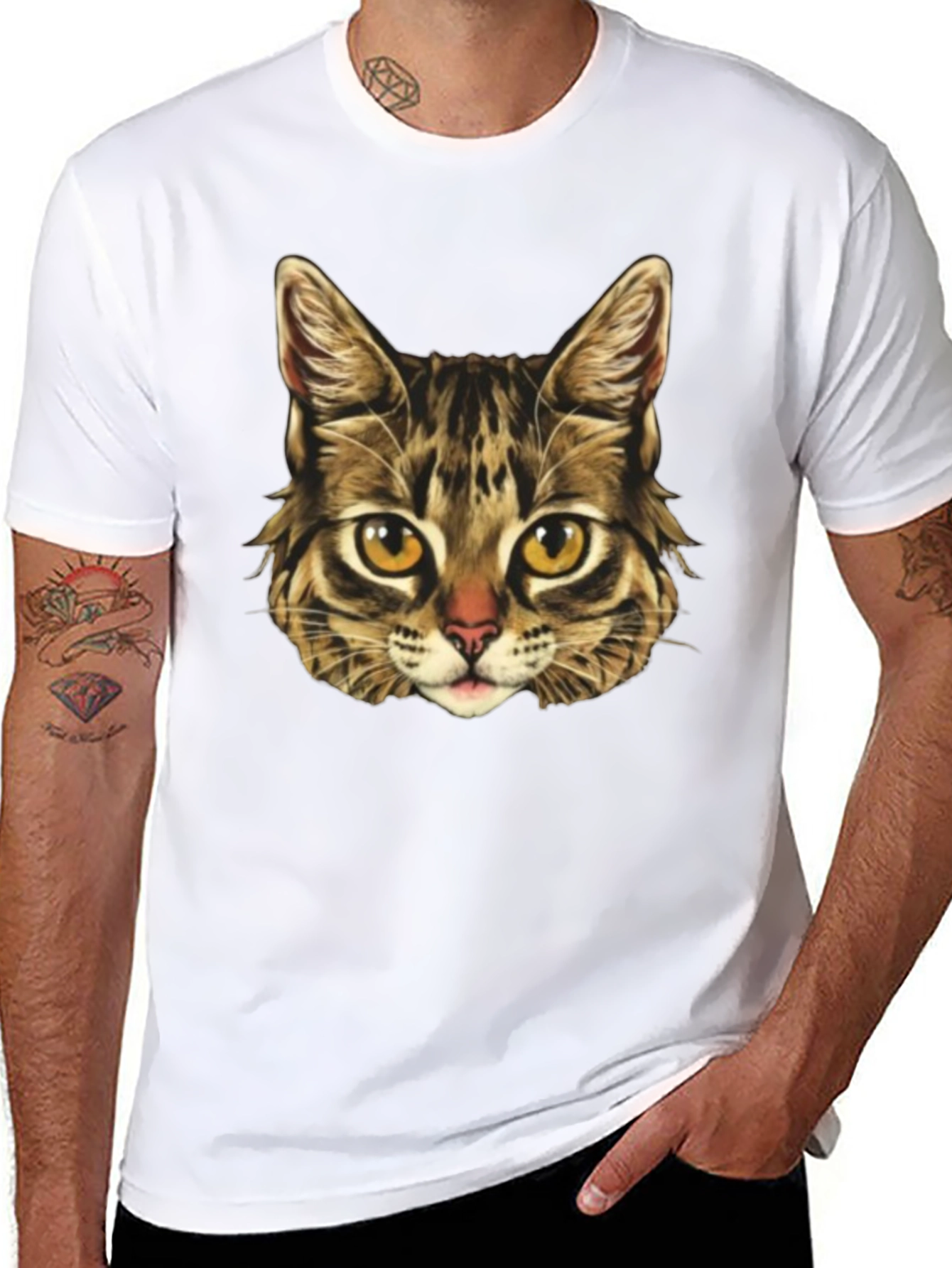 Cool Cat Graphic Print Mens T-Shirt
