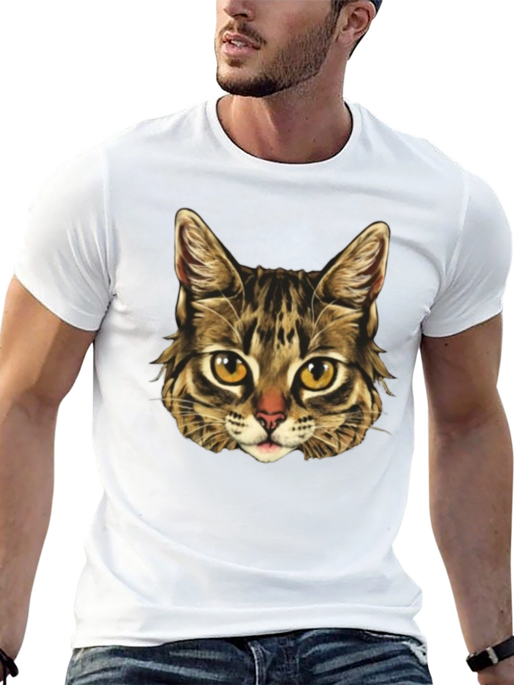Cool Cat Graphic Print Mens T-Shirt