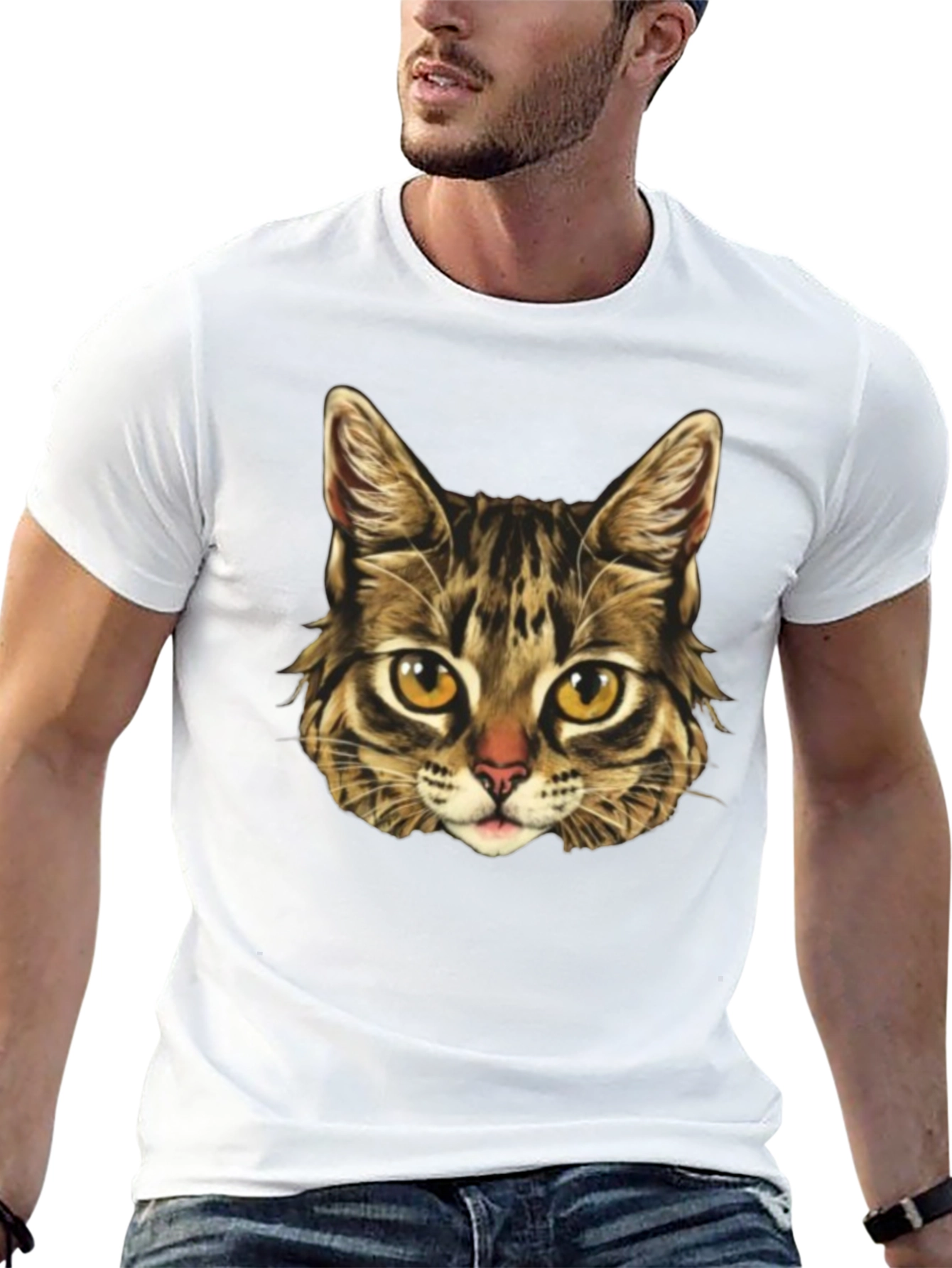 Cool Cat Graphic Print Mens T-Shirt