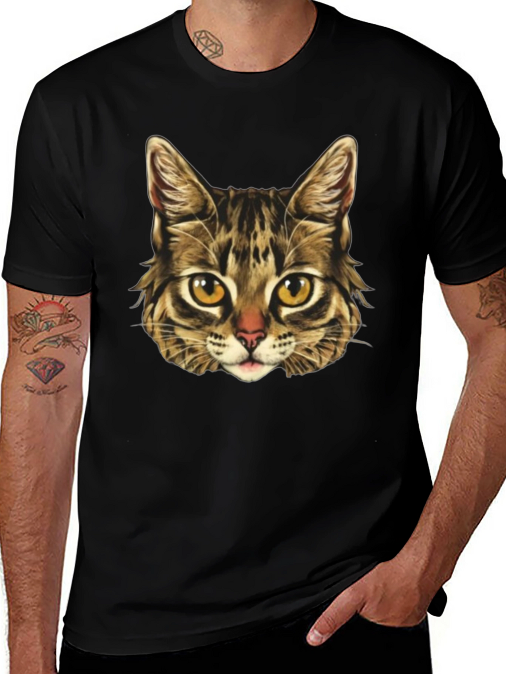 Cool Cat Graphic Print Mens T-Shirt
