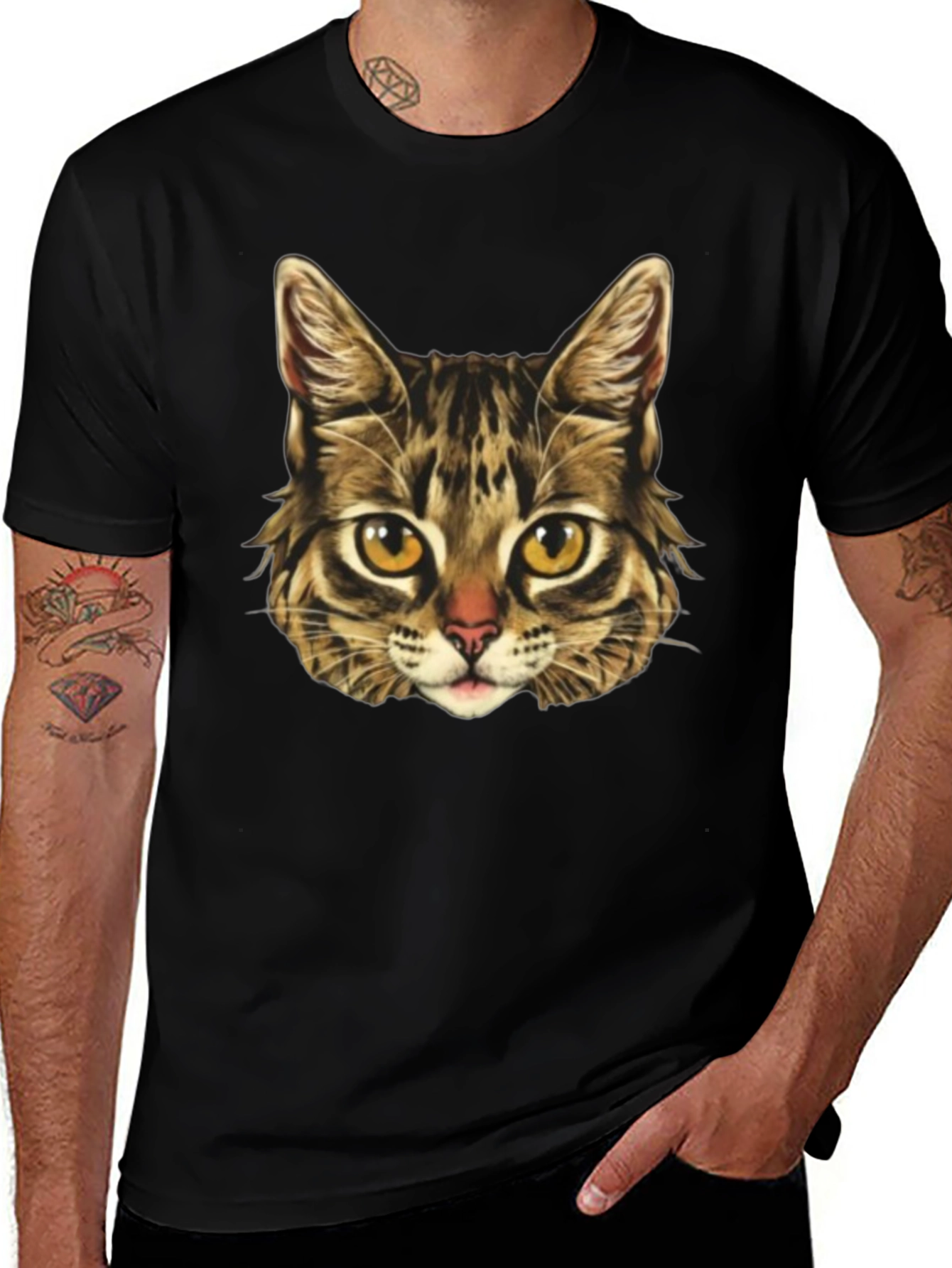 Cool Cat Graphic Print Mens T-Shirt