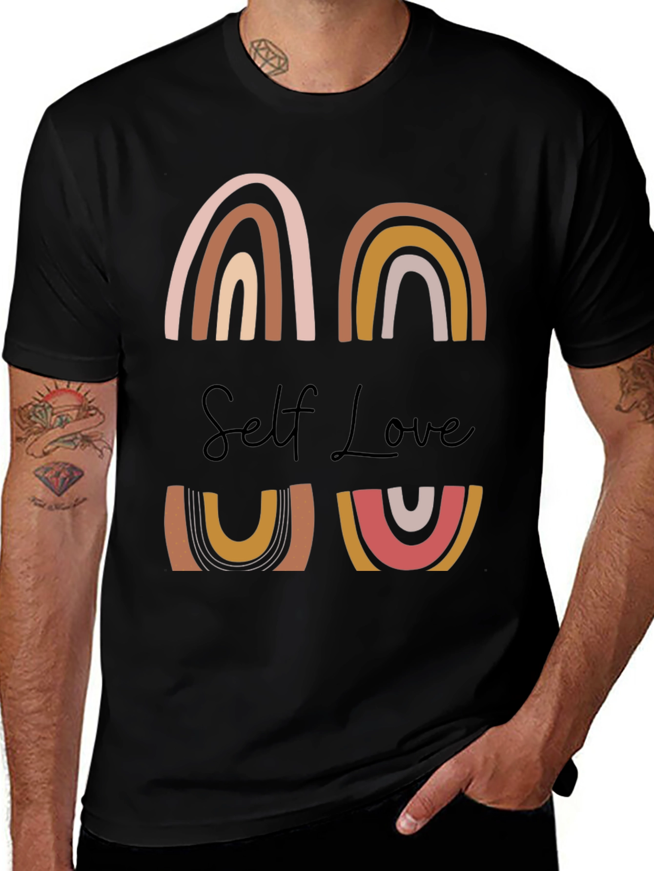 Self Love Graphic Tee - Rainbow Design