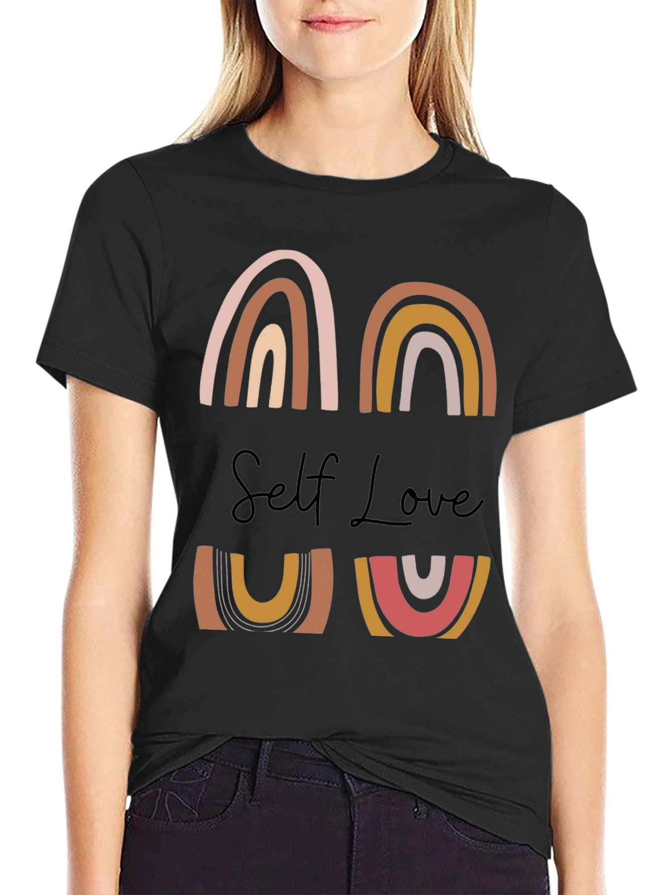 Self Love Graphic Tee - Rainbow Design