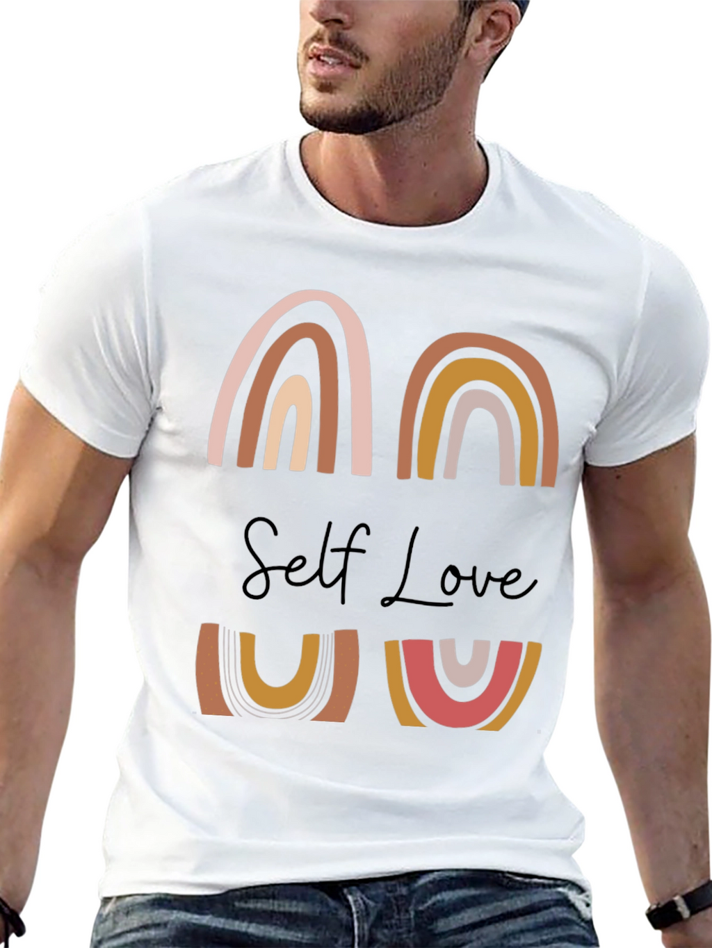 Self Love Graphic Tee - Rainbow Design