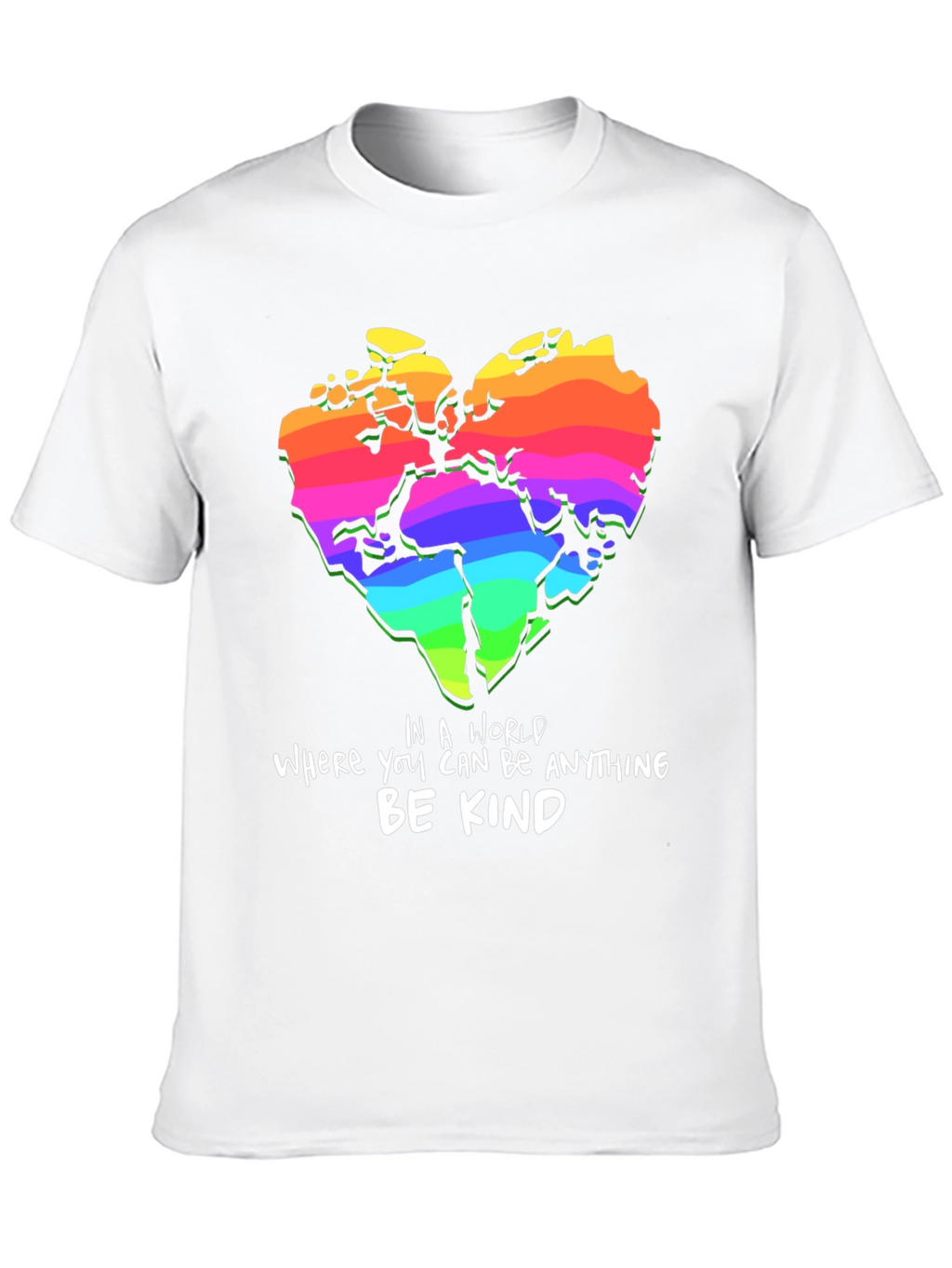 Be Kind Rainbow World Heart T-Shirt