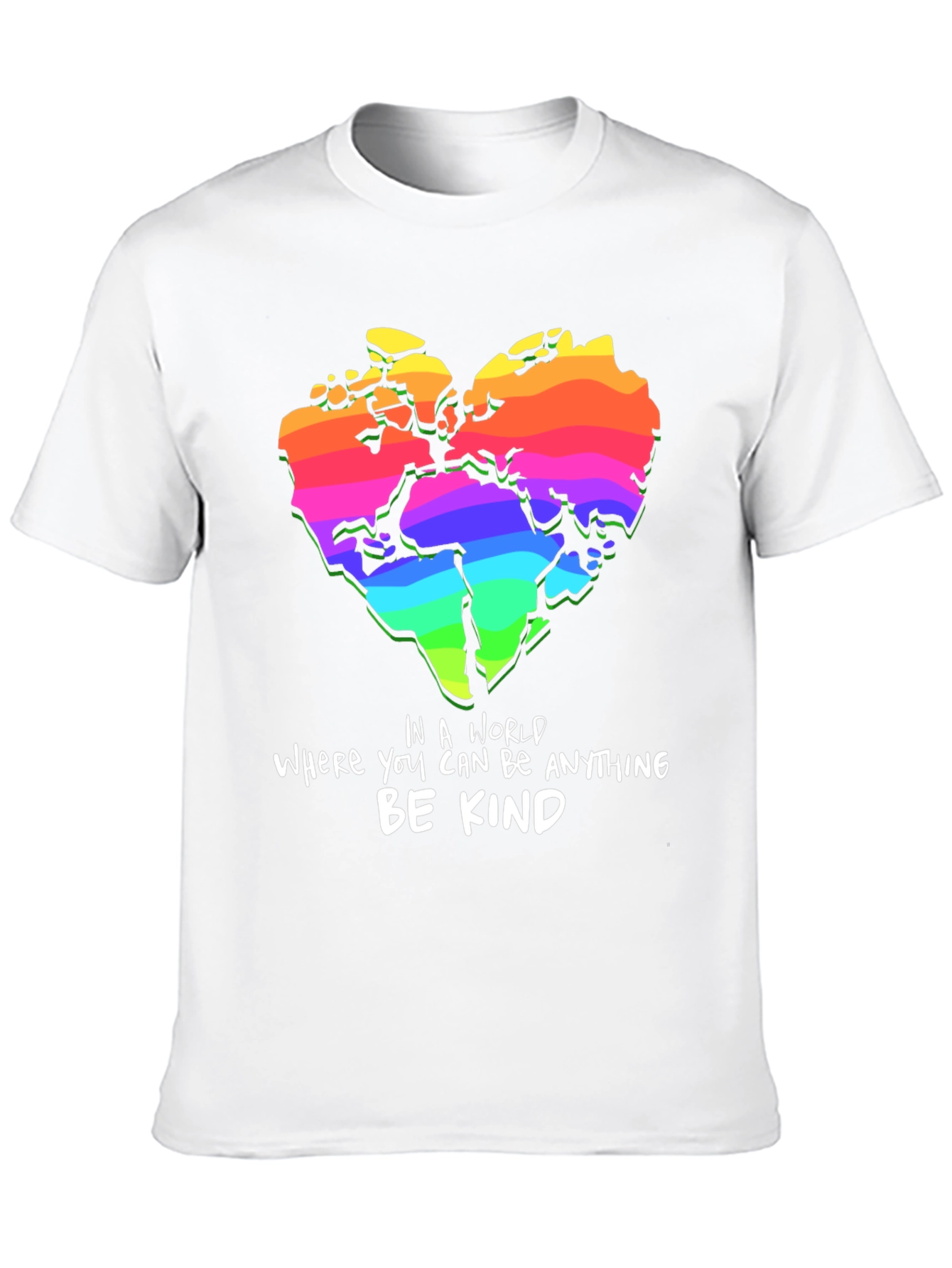 Be Kind Rainbow World Heart T-Shirt