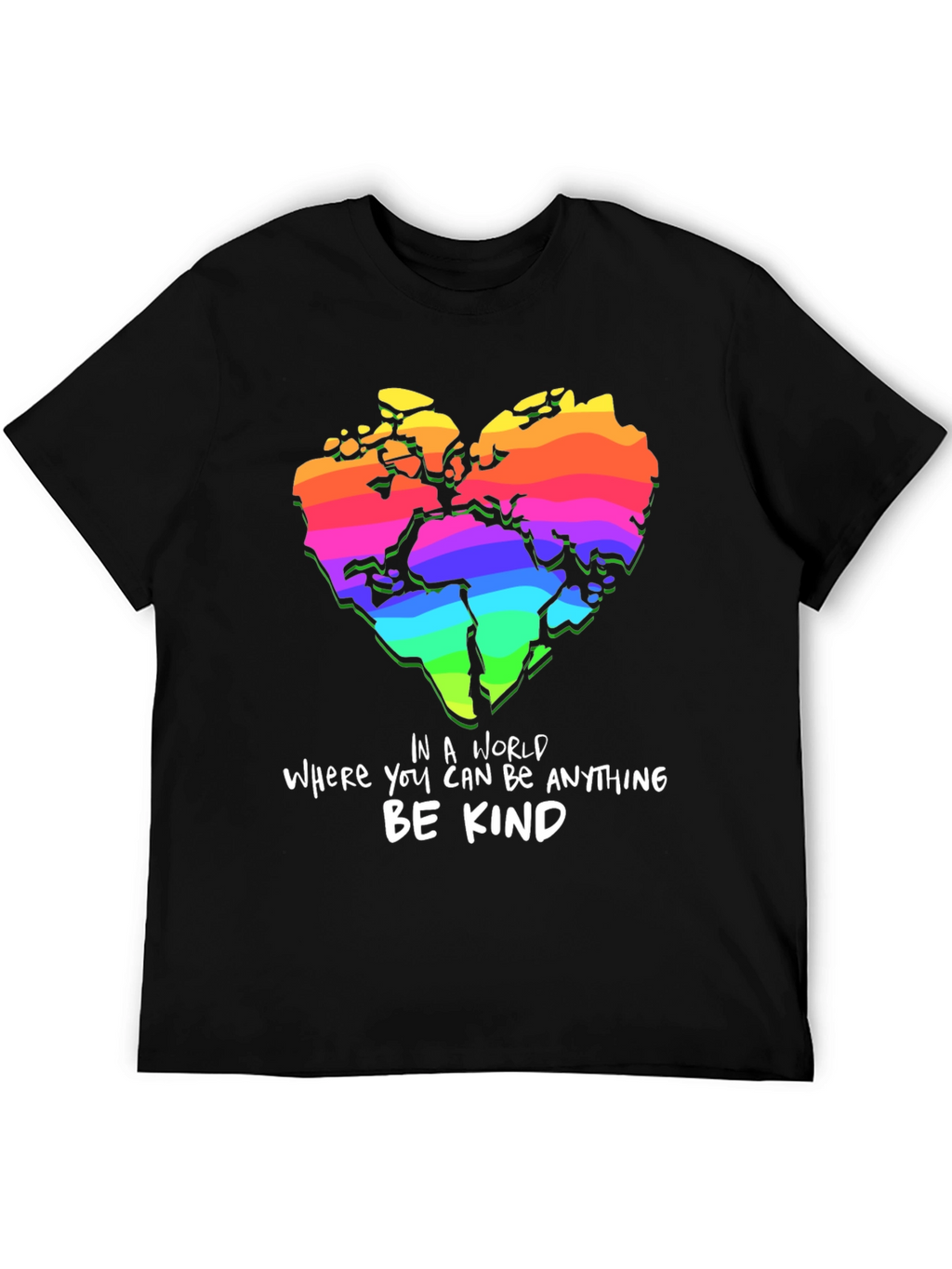 Be Kind Rainbow World Heart T-Shirt