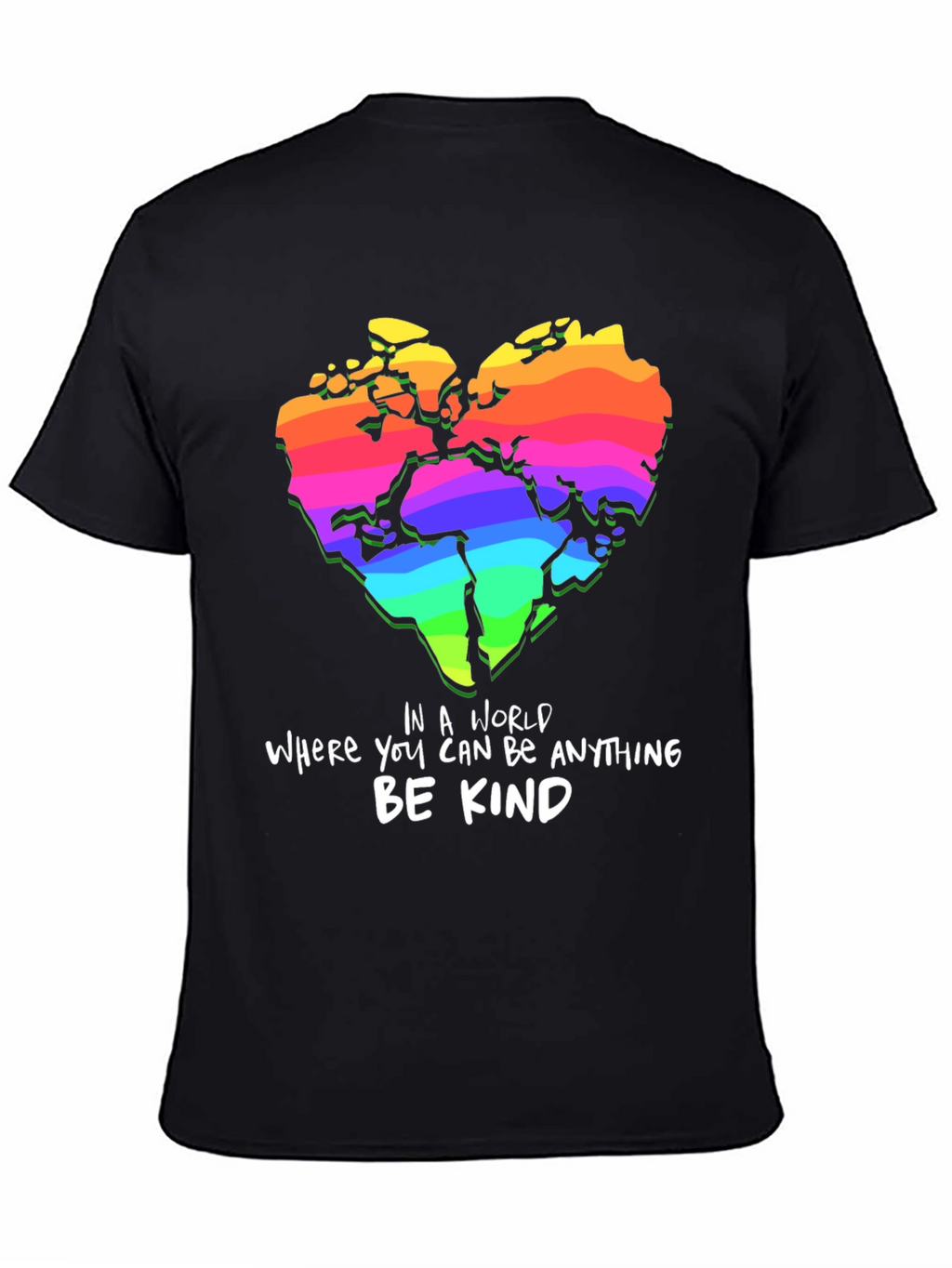 Be Kind Rainbow World Heart T-Shirt