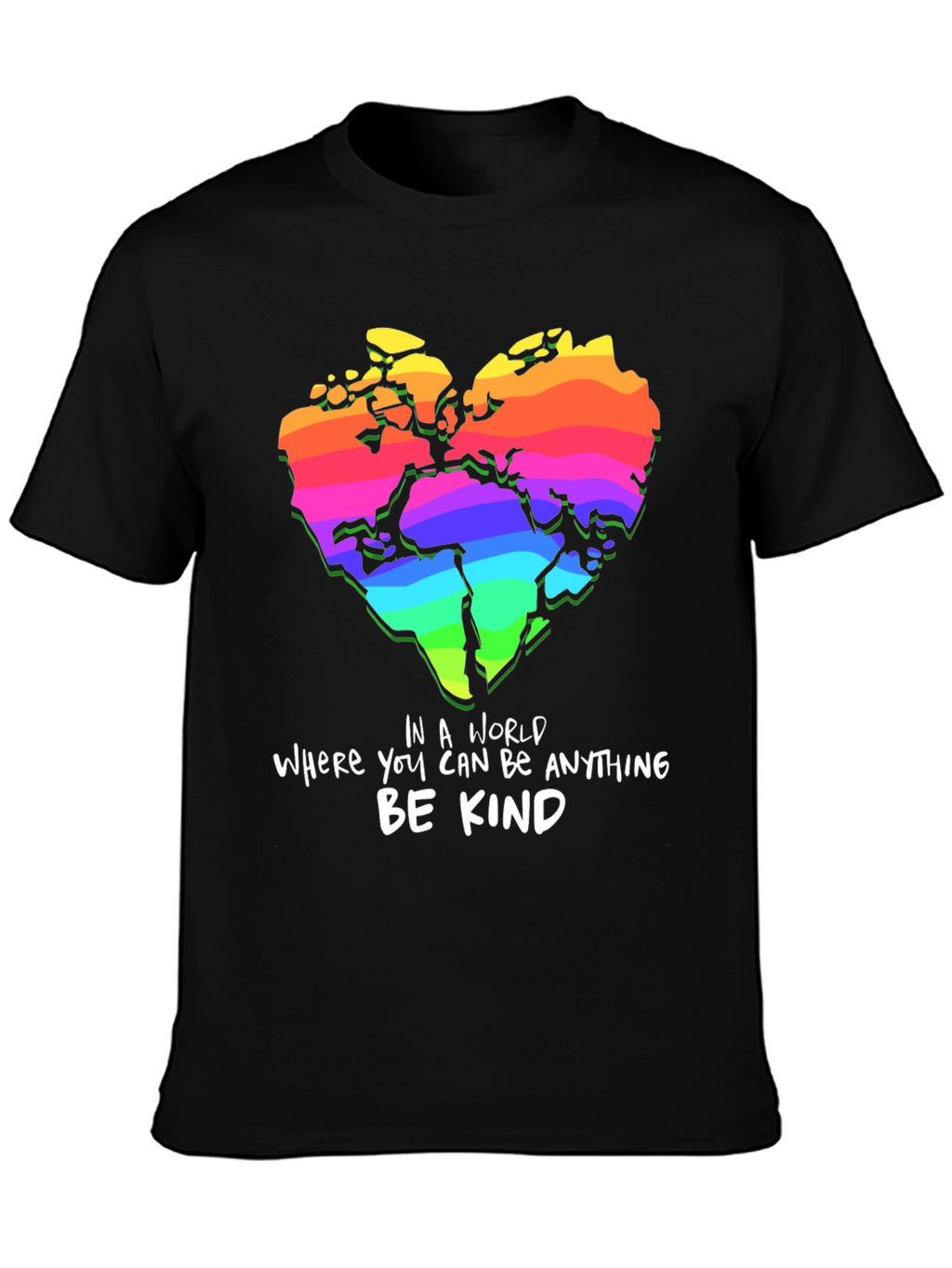 Be Kind Rainbow World Heart T-Shirt