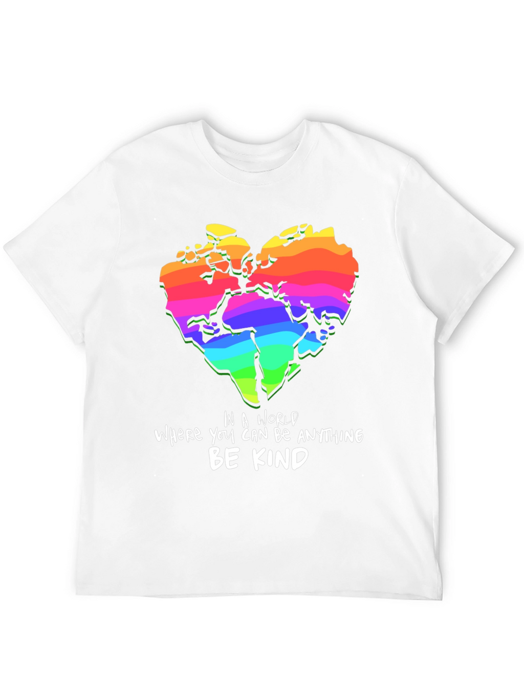 Be Kind Rainbow World Heart T-Shirt