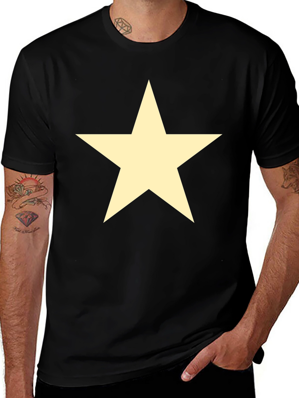Black Star Graphic Tee - Casual Style