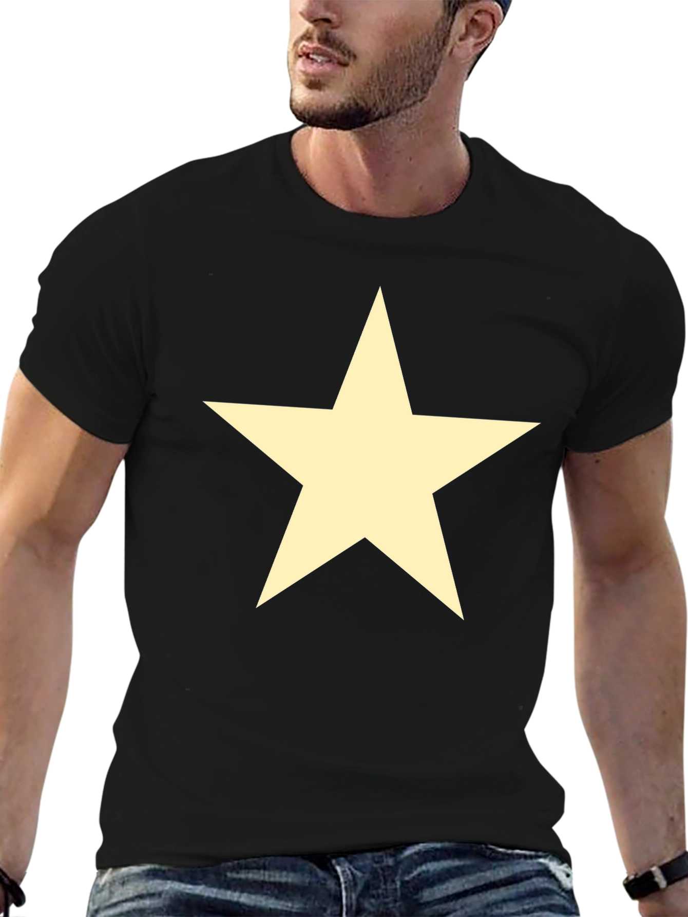 Black Star Graphic Tee - Casual Style