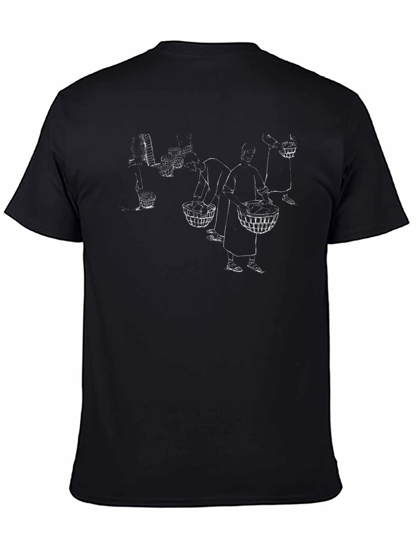 Unique Black T-Shirt with Hand-Drawn Illustration