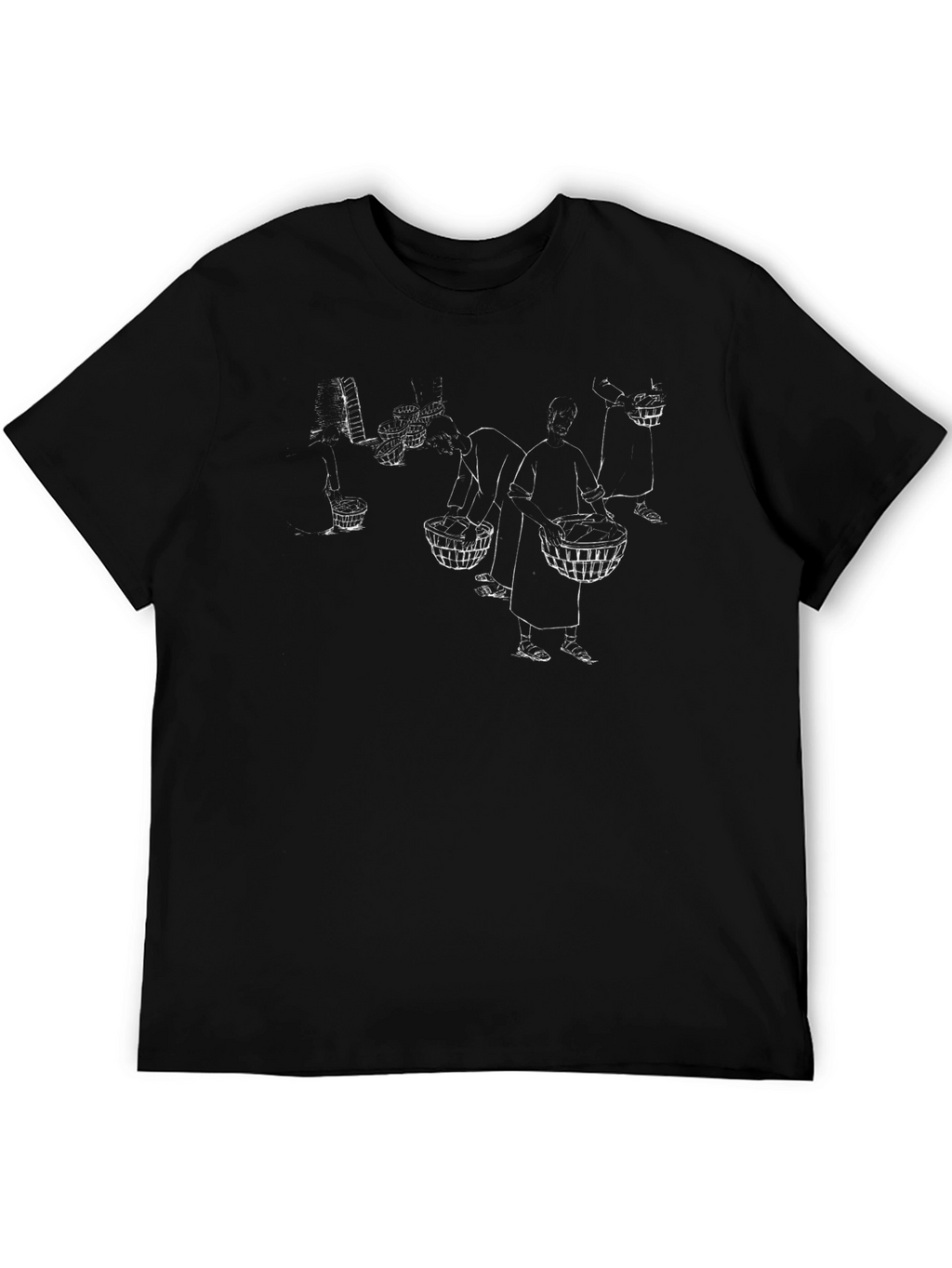 Unique Black T-Shirt with Hand-Drawn Illustration