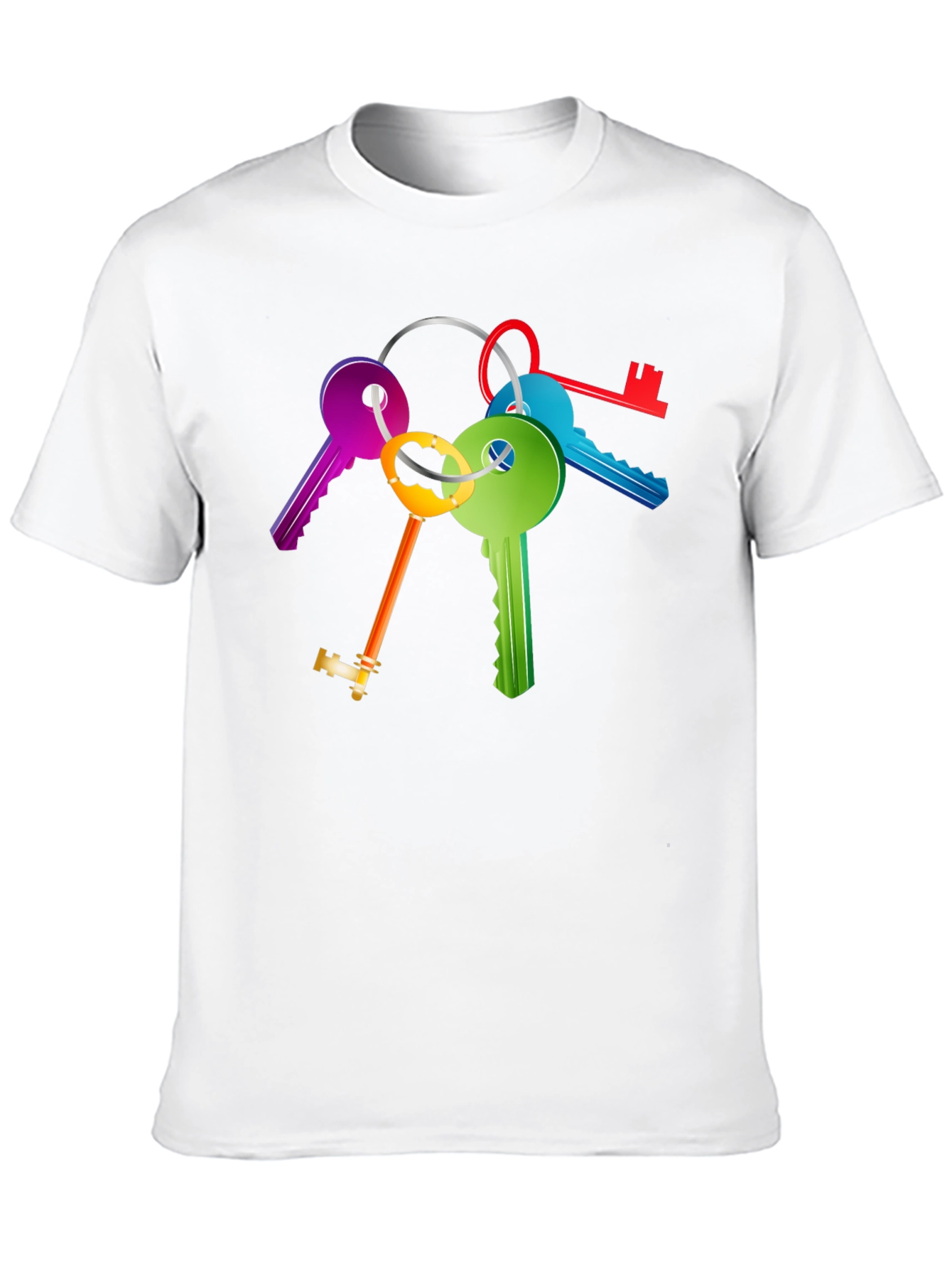 Colorful Keys Graphic Tee - Unique Design