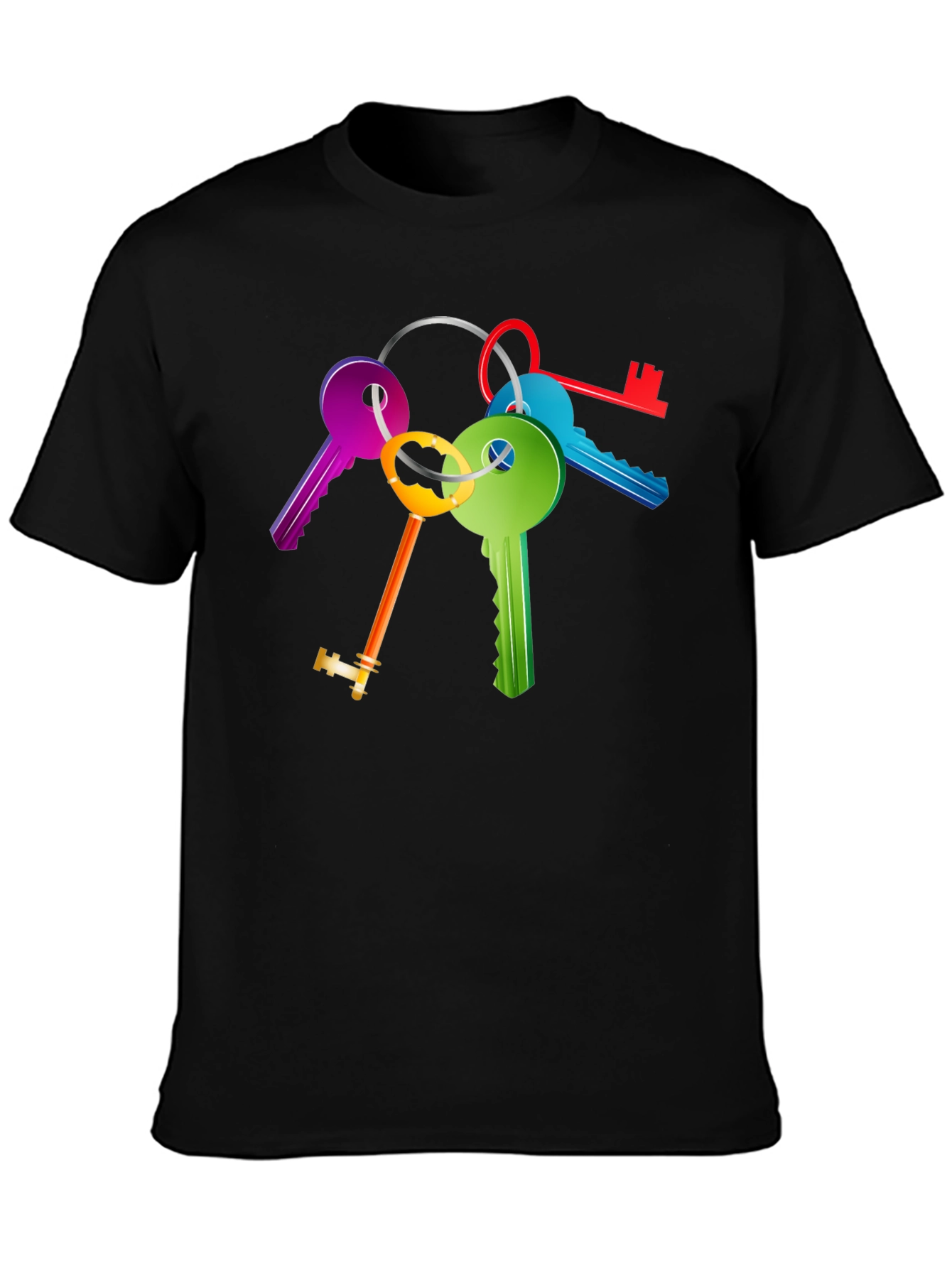 Colorful Keys Graphic Tee - Unique Design