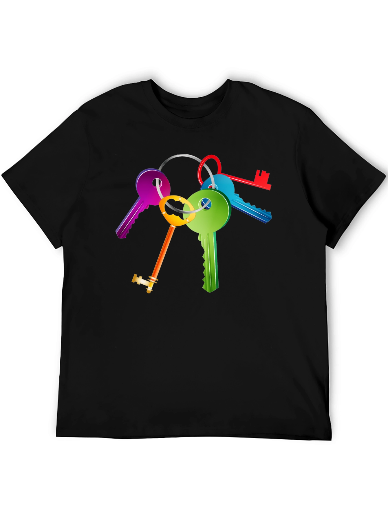 Colorful Keys Graphic Tee - Unique Design