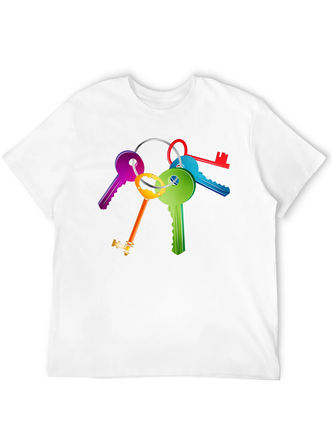 Colorful Keys Graphic Tee - Unique Design