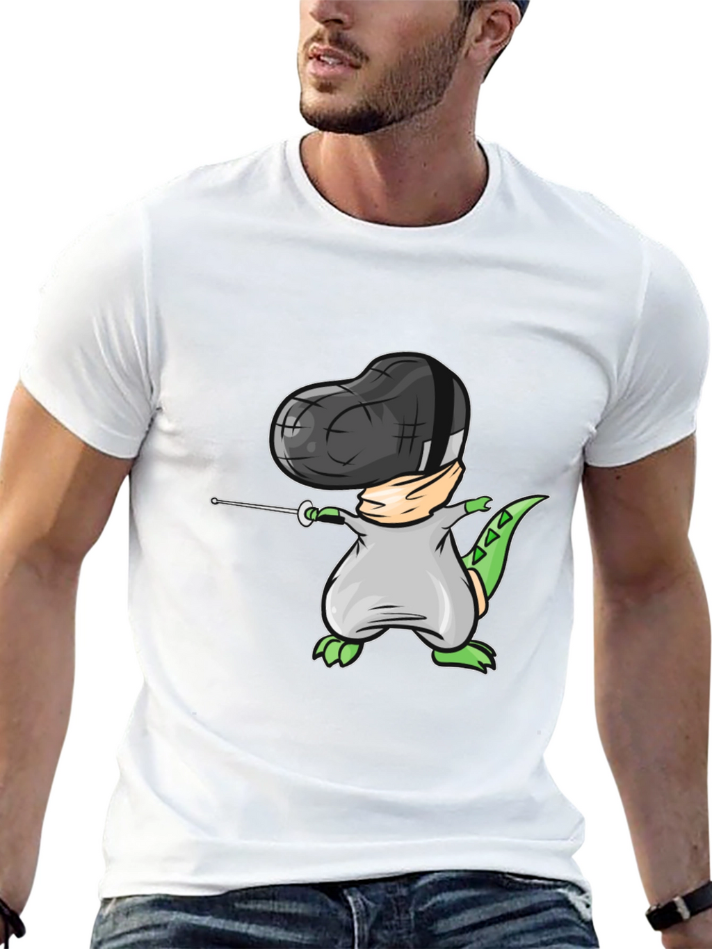 Dino Fencing Black T-Shirt