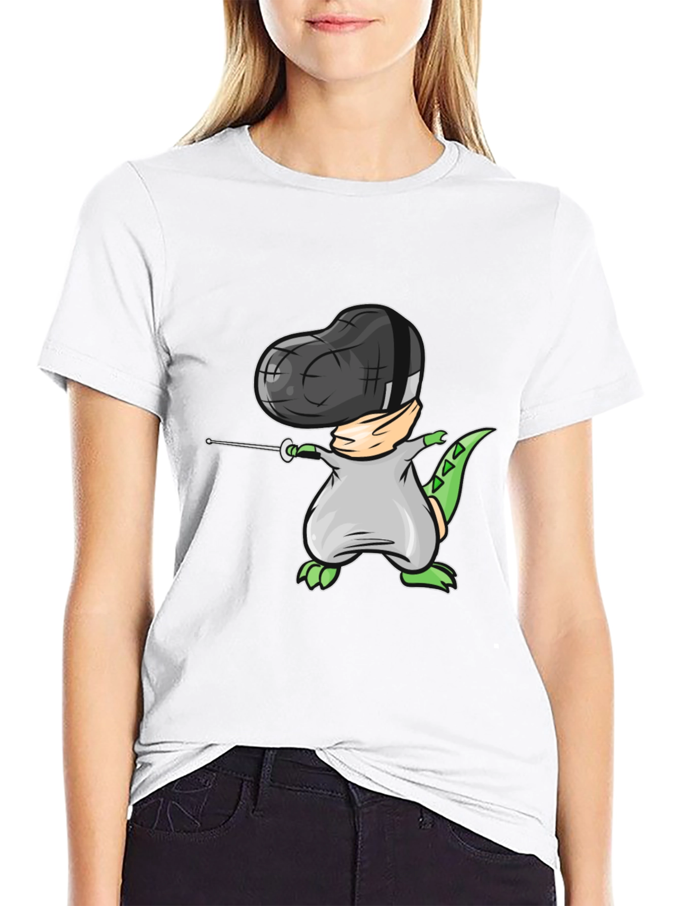 Dino Fencing Black T-Shirt