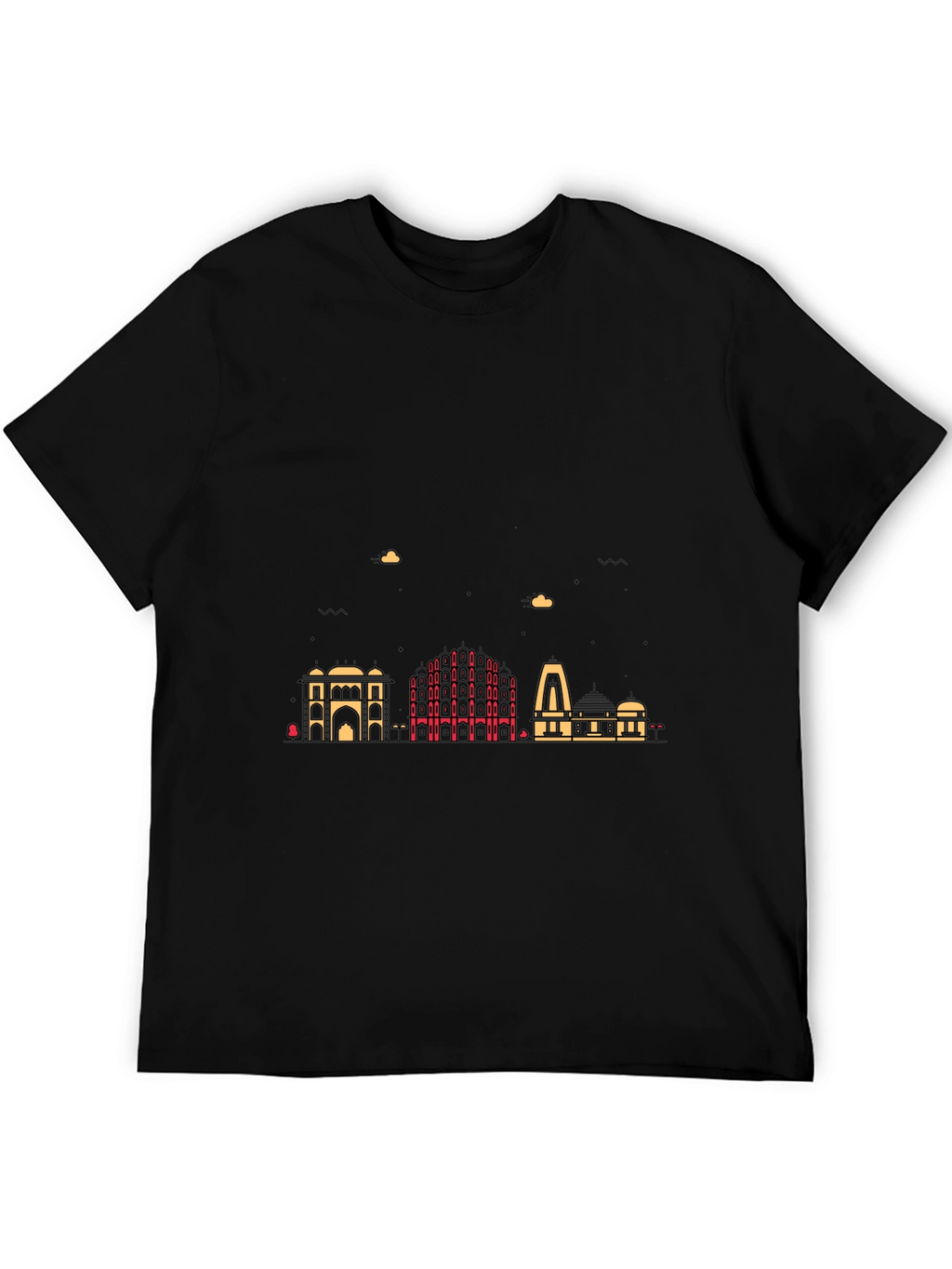 Cityscape Graphic Print Mens Black T-Shirt