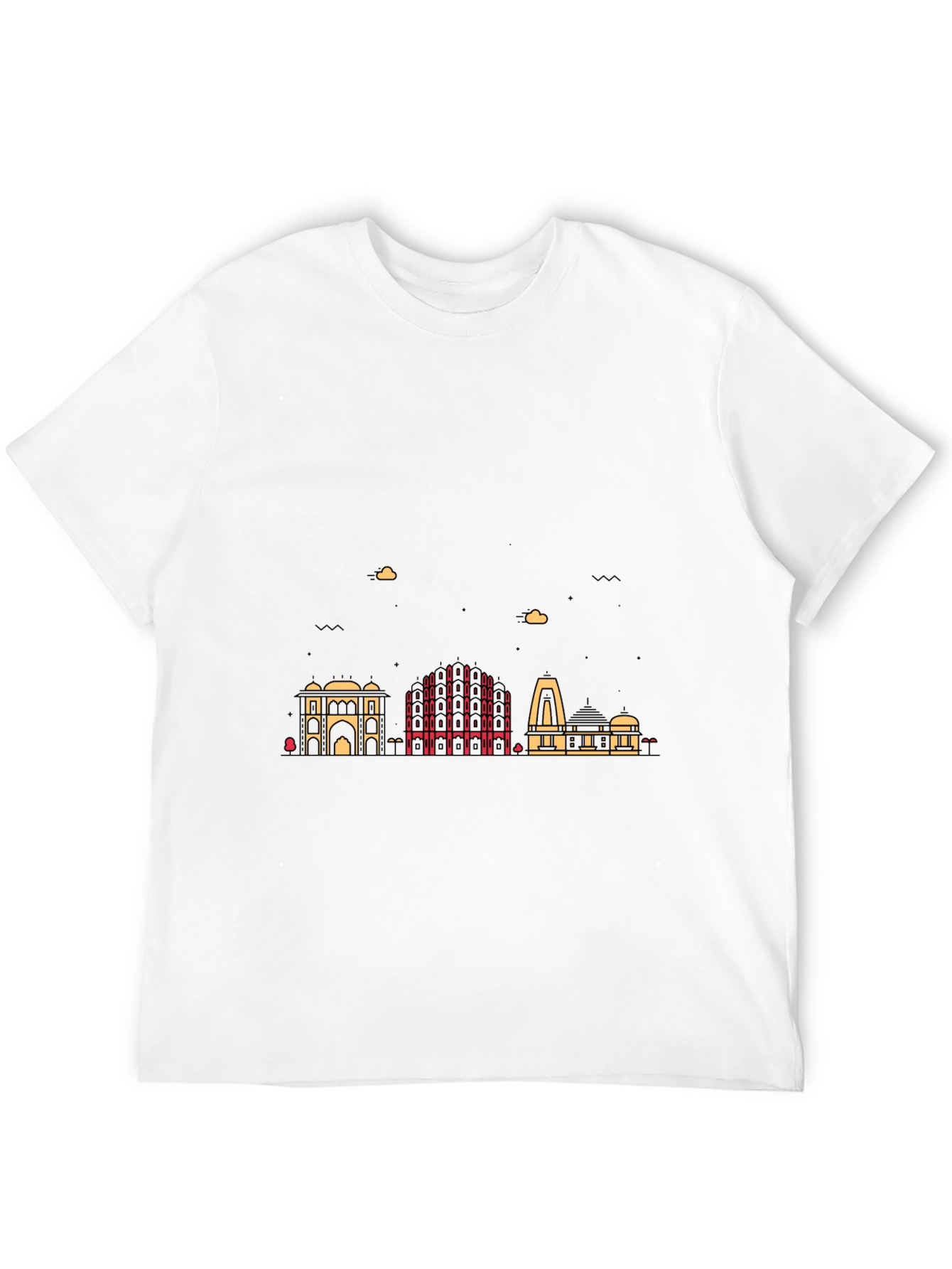 Cityscape Graphic Print Mens Black T-Shirt