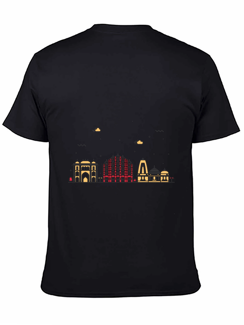 Cityscape Graphic Print Mens Black T-Shirt