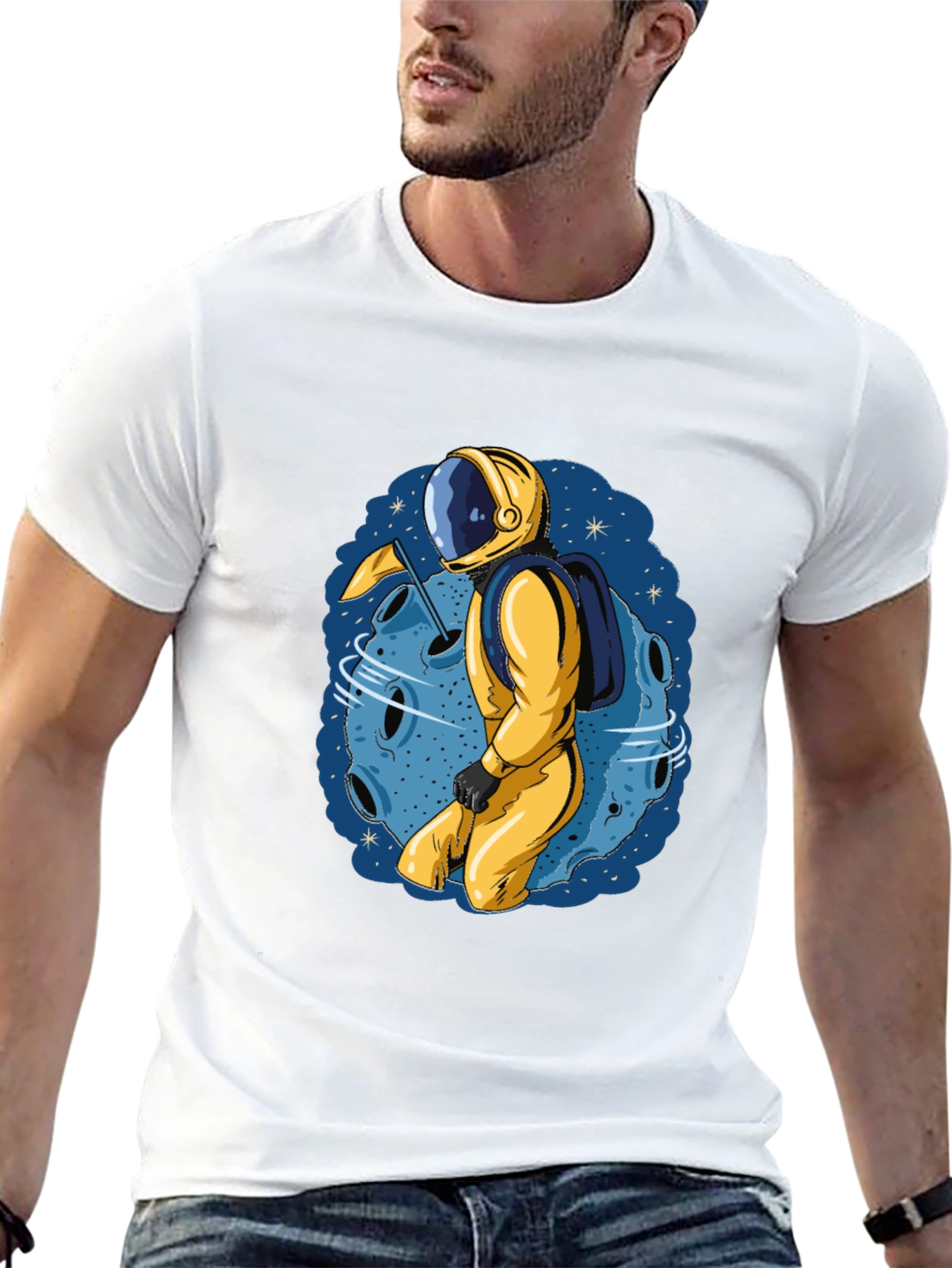 Astronaut on Moon T-Shirt - Space Adventure Tee