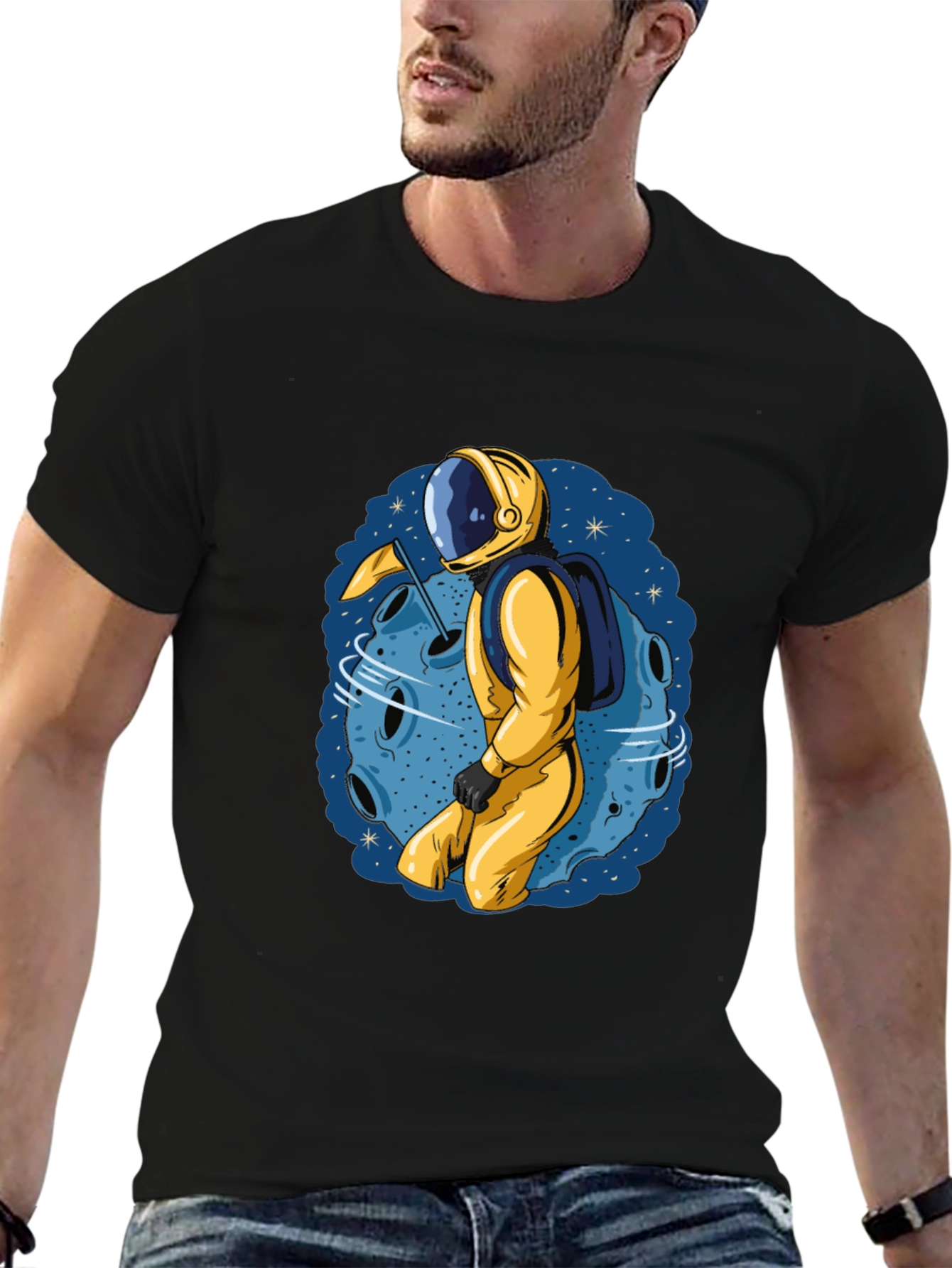 Astronaut on Moon T-Shirt - Space Adventure Tee