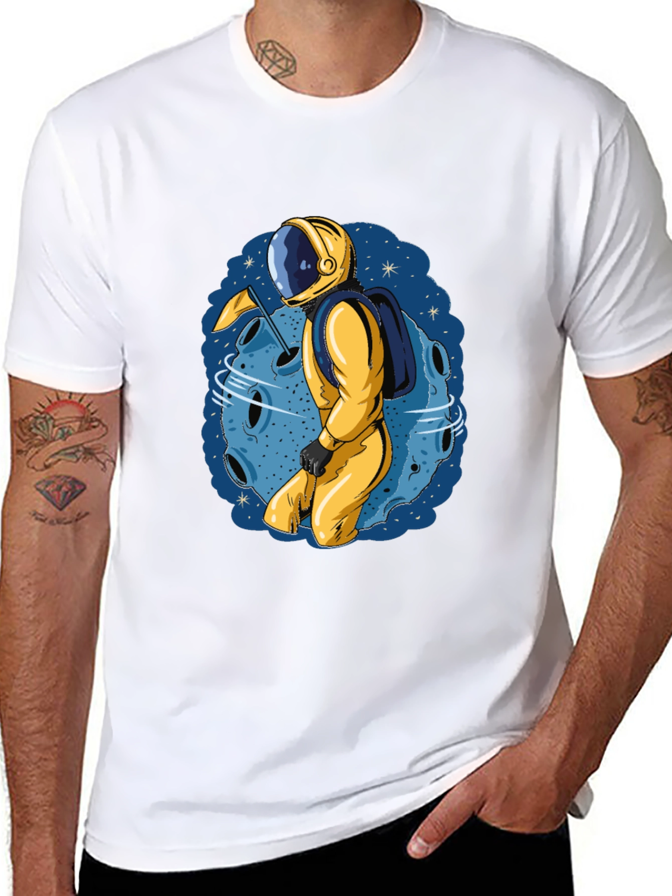Astronaut on Moon T-Shirt - Space Adventure Tee