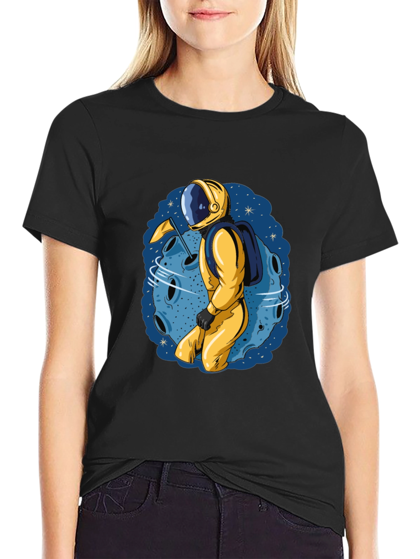 Astronaut on Moon T-Shirt - Space Adventure Tee