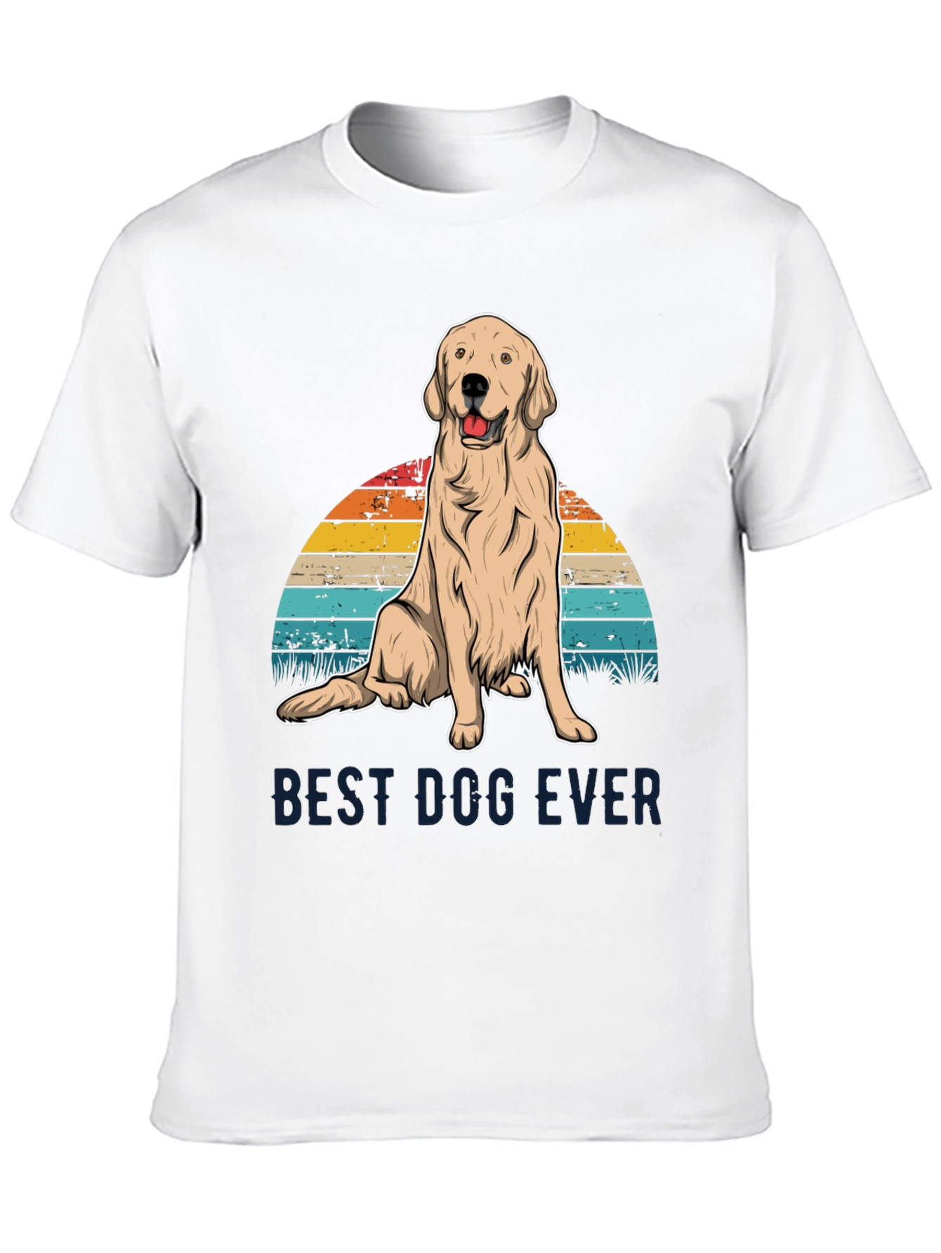 Best Dog Ever Graphic Tee - Golden Retriever Sunset T-Shirt