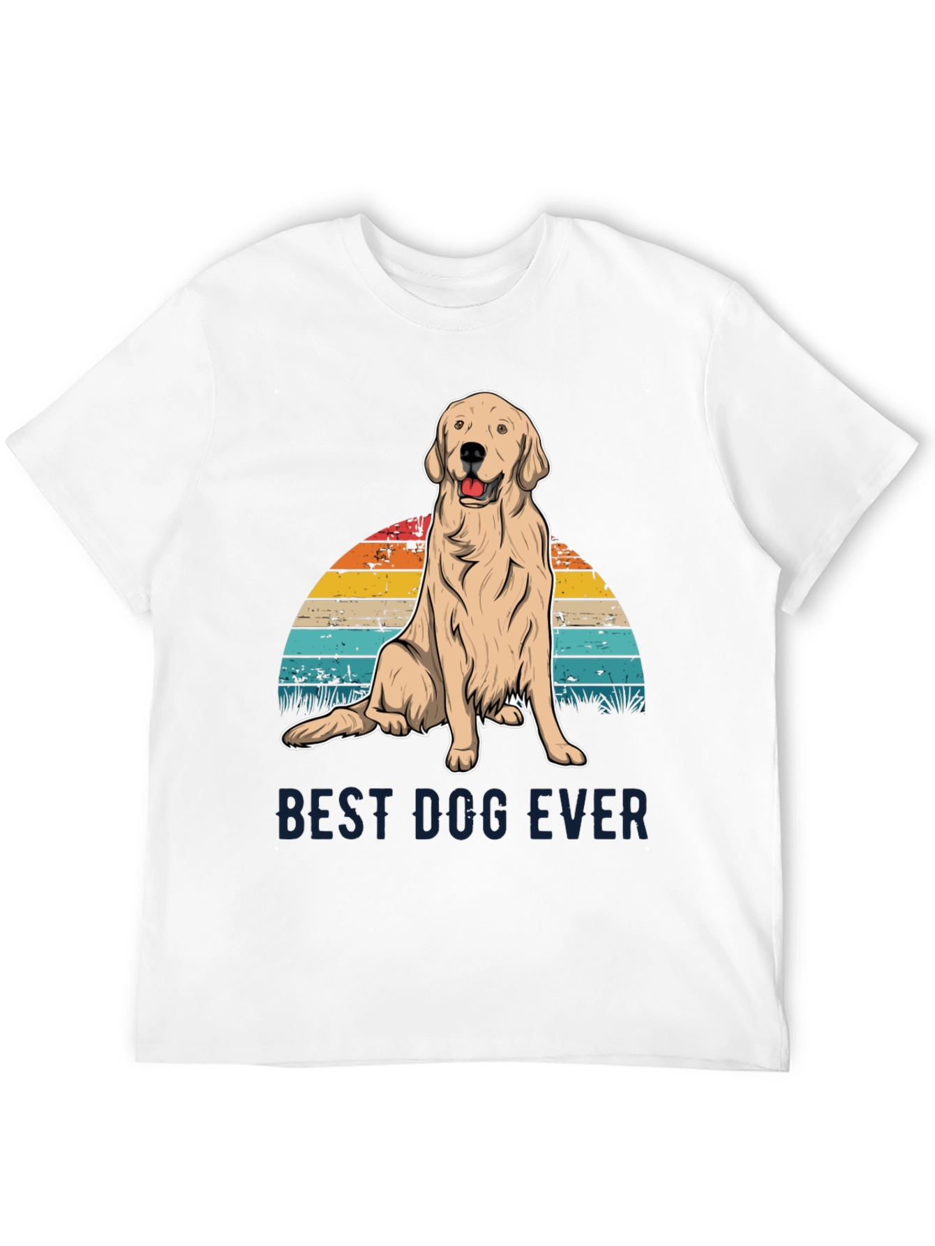 Best Dog Ever Graphic Tee - Golden Retriever Sunset T-Shirt