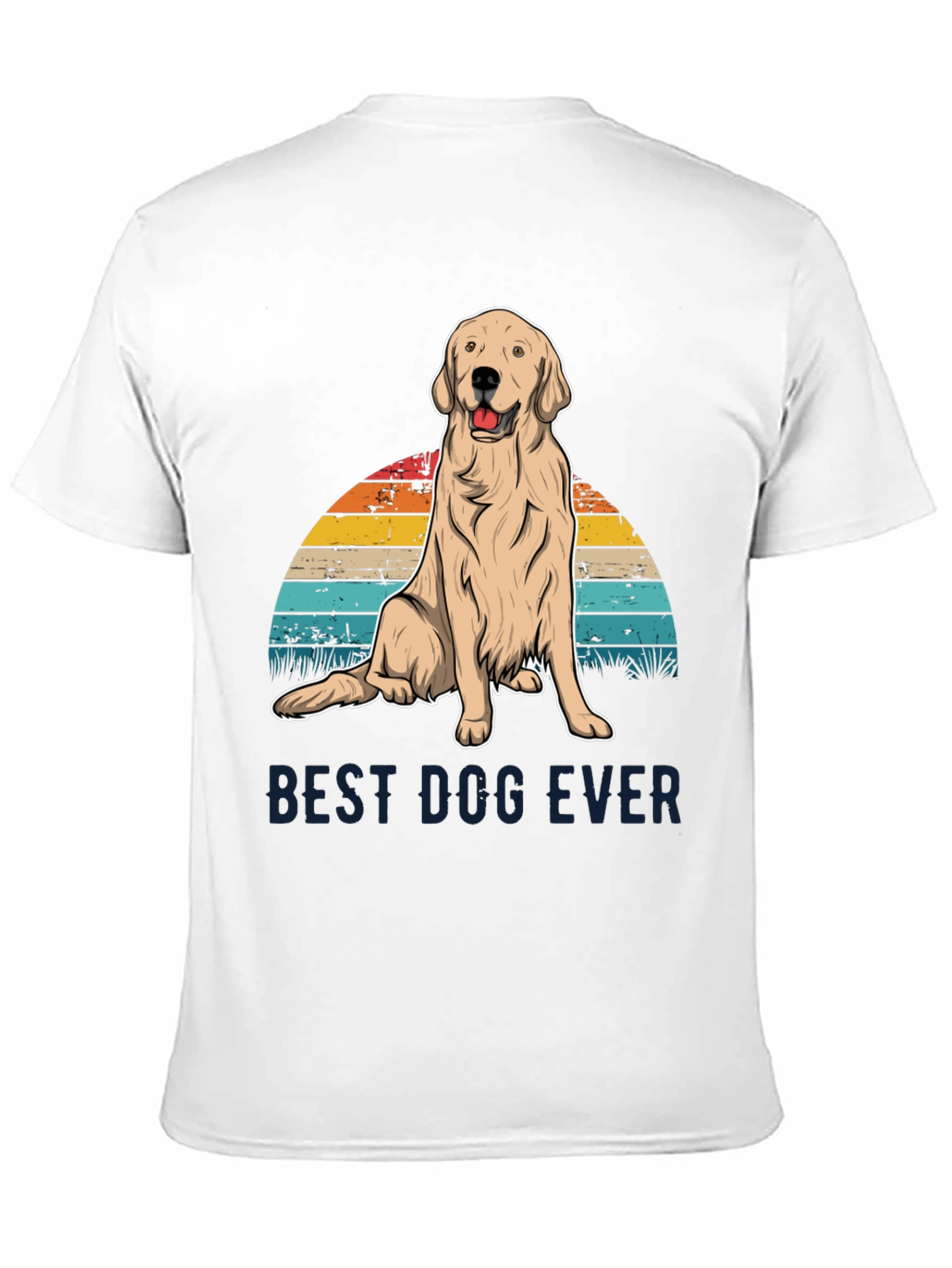 Best Dog Ever Graphic Tee - Golden Retriever Sunset T-Shirt