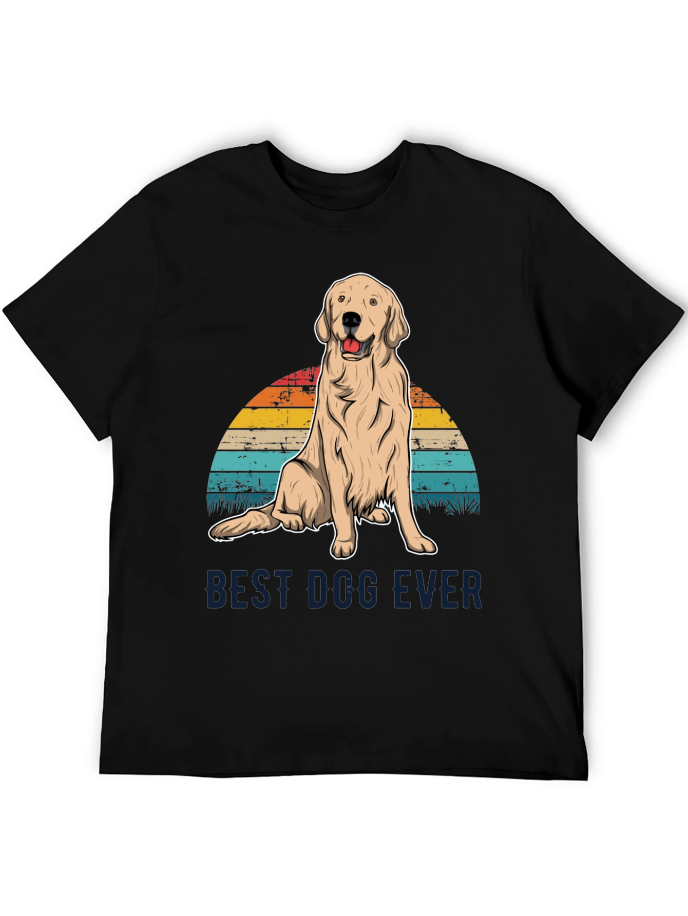 Best Dog Ever Graphic Tee - Golden Retriever Sunset T-Shirt