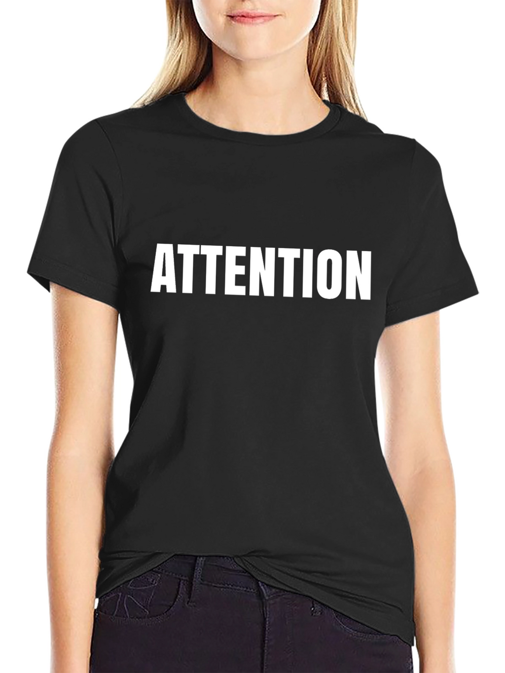 Attention Graphic Tee - Classic Black T-Shirt